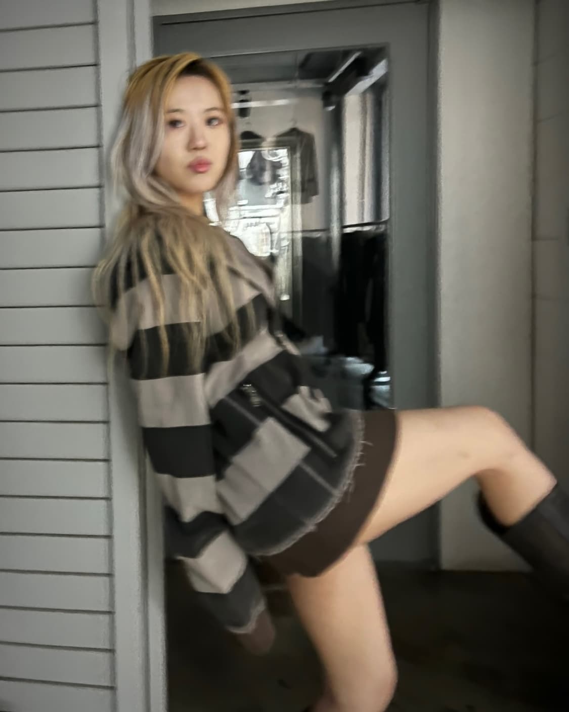 그런지 무드 스트라이프 후드집업 상품이미지7