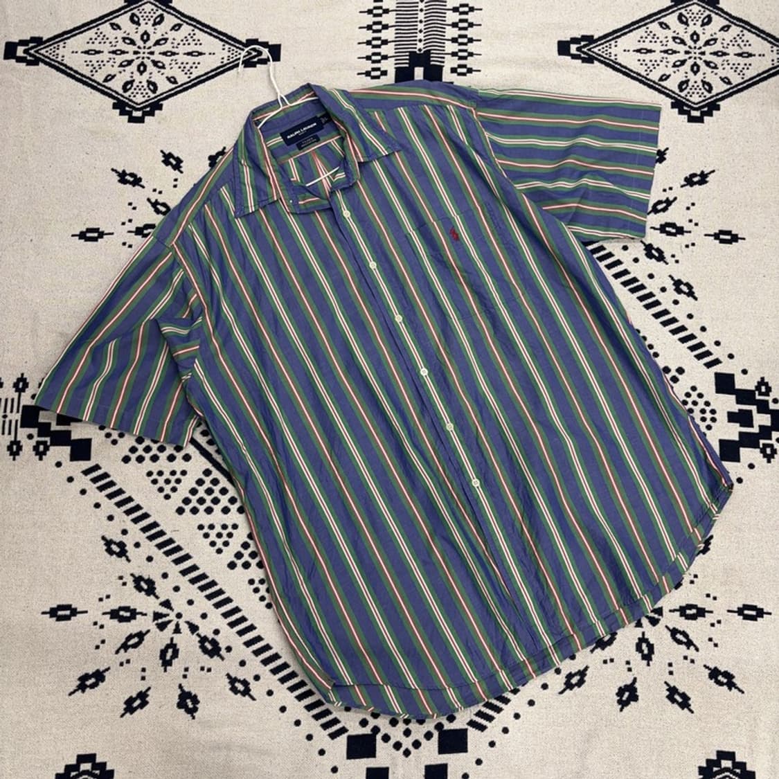 폴로 랄프로렌 골프 틸든 스트라이프 반팔 셔츠 L P00066 상품이미지1