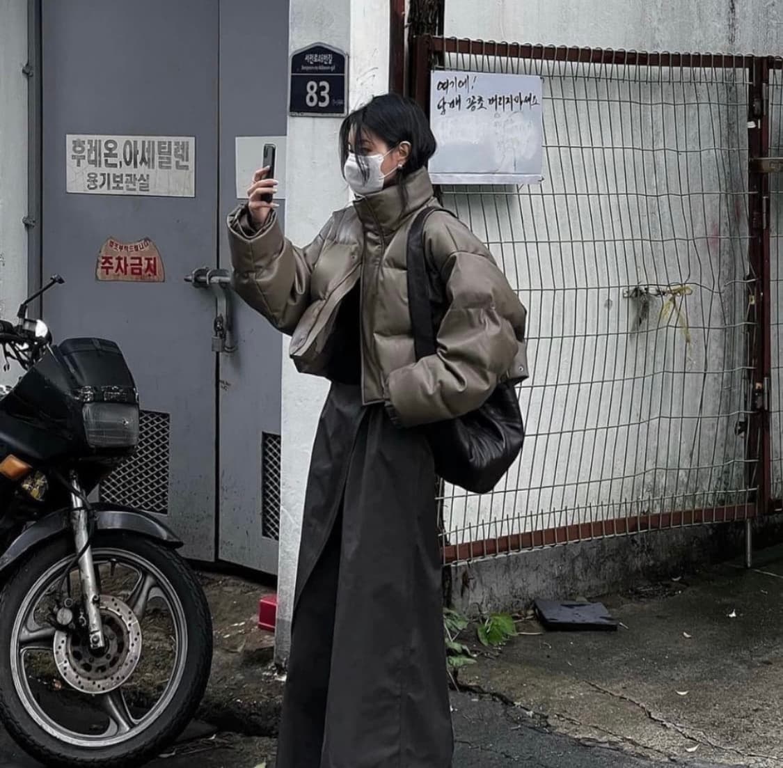 트리밍버드 레더 패딩 모카브라운 상품이미지2