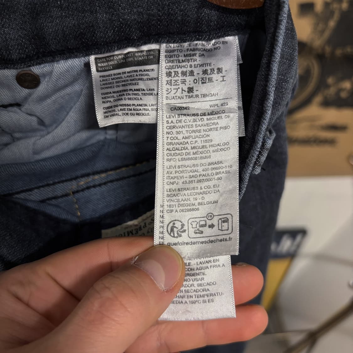  현행 리바이스 505 레더탭 유드즈페이드 블루블랙 데님팬츠 N392 상품이미지7