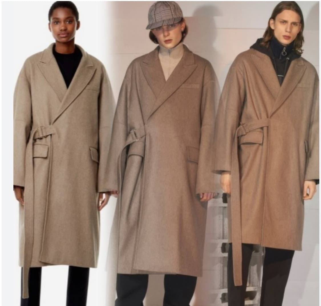 메종키츠네 울 로브코트 베이지 상품이미지4