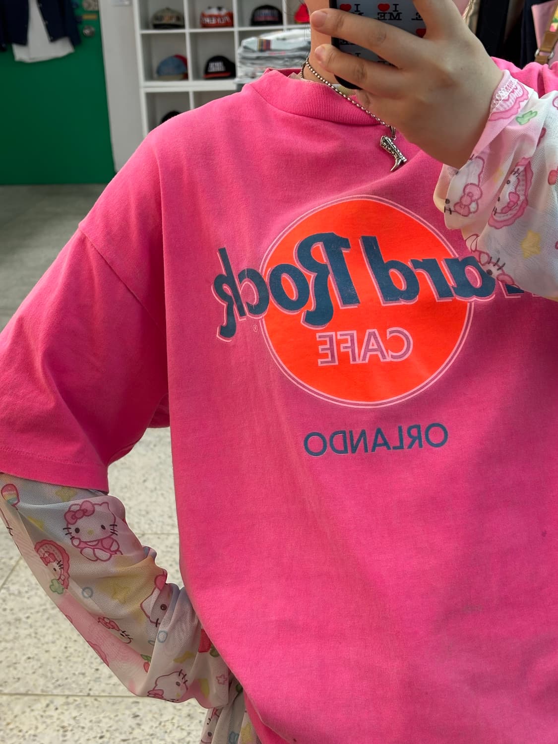 80s90s Neon Pink Hard Rock T Shirts 상품이미지7