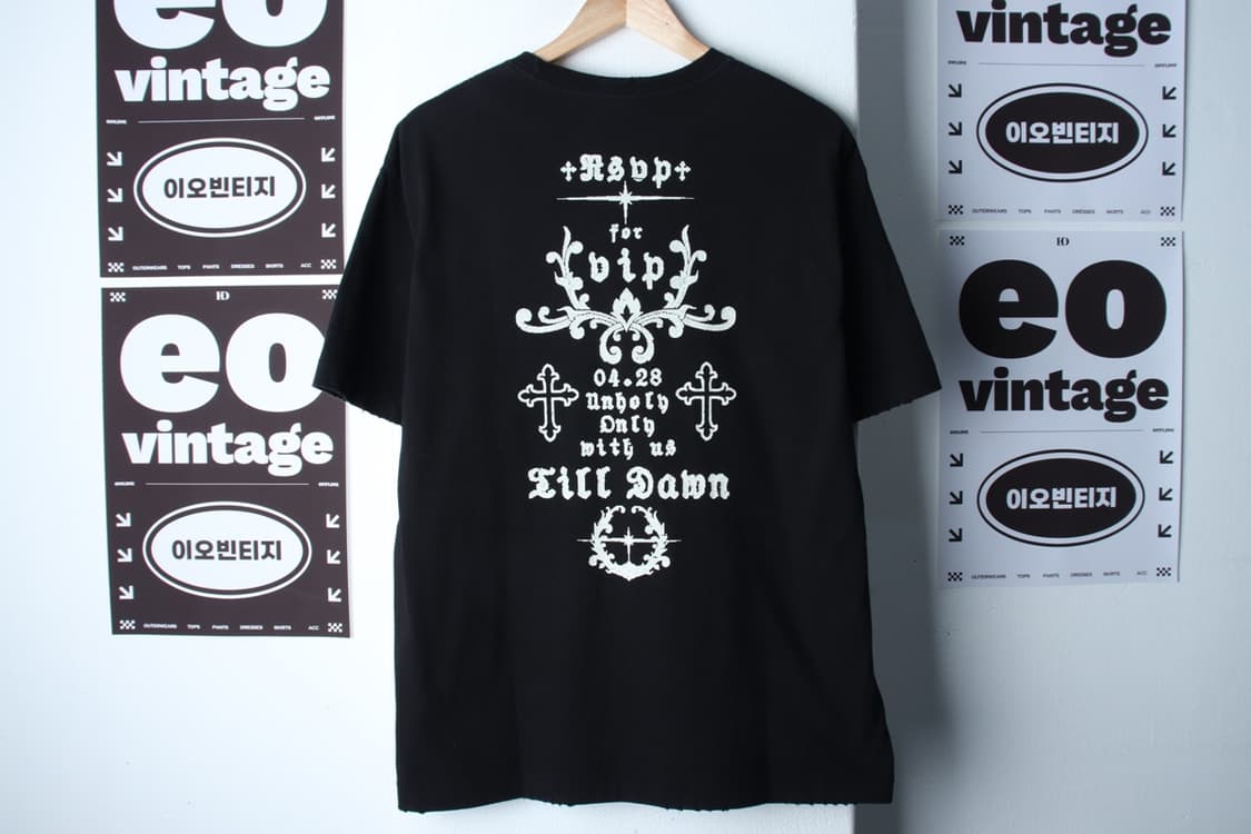 (L-XL) 틸던 반팔 티셔츠 인비테이션 그런지 블랙 스트릿-H33565 상품이미지9