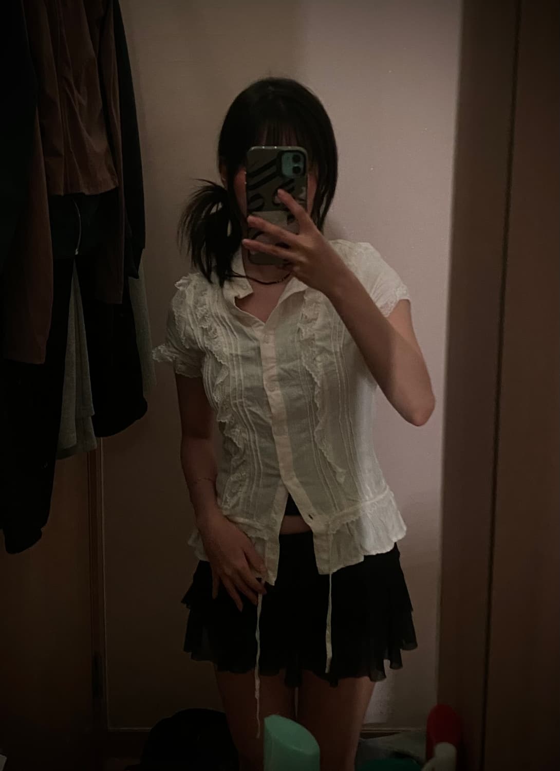 빈티지한 느낌 블라우스, 스커트,가디건 세트 상품이미지1