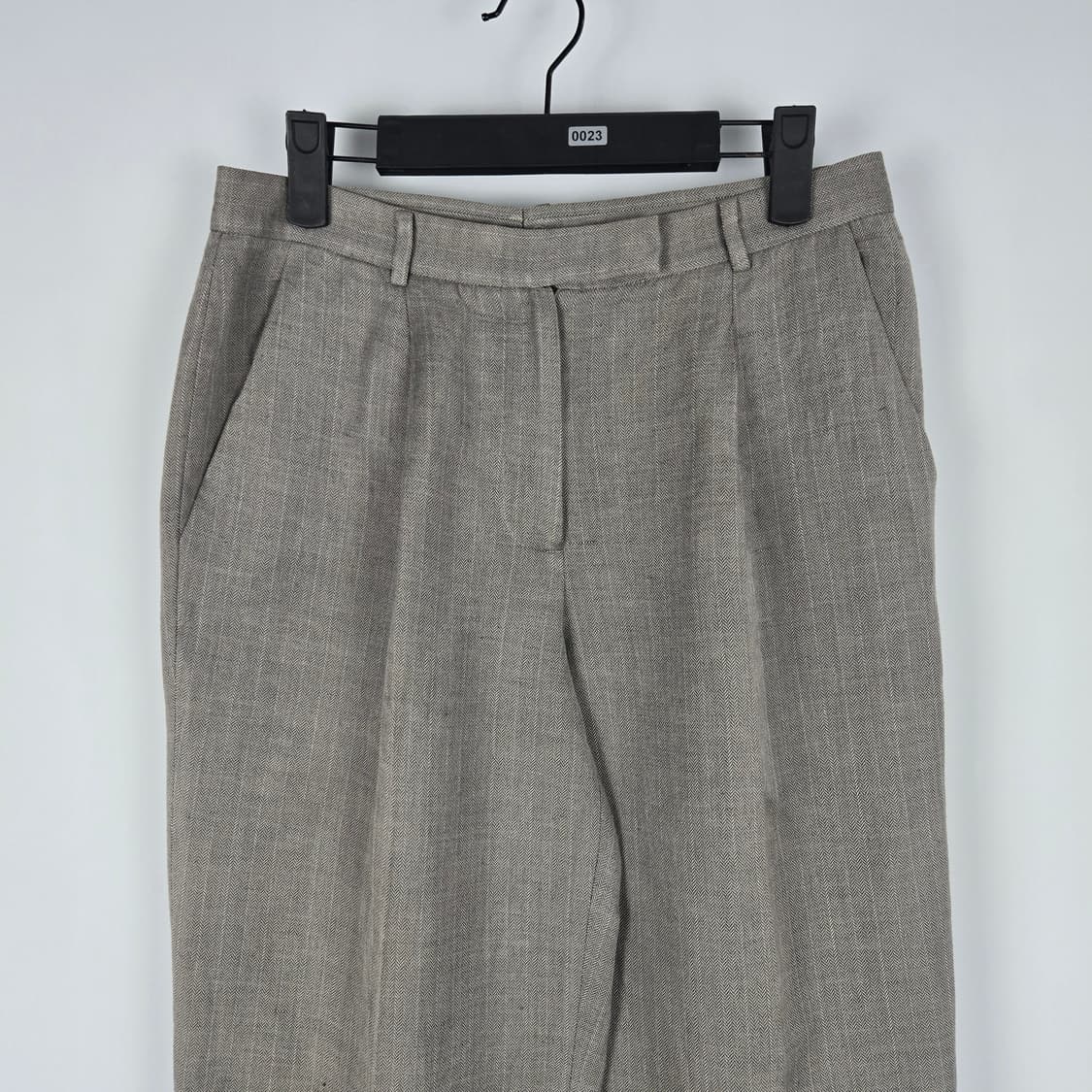 0948 타임 헤링본  마블랜딩  핀턱 슬랙스 바지 상품이미지3