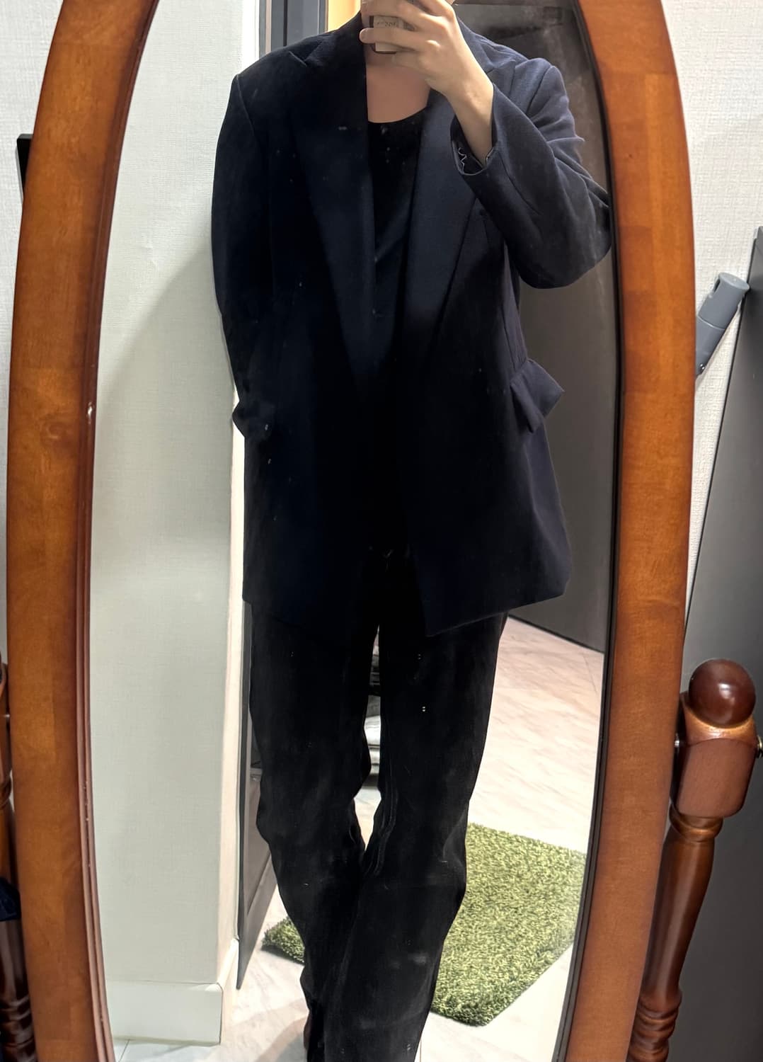 [5] 오라리 울 하프코트 자켓 다크네이비 (착샷0) 상품이미지5