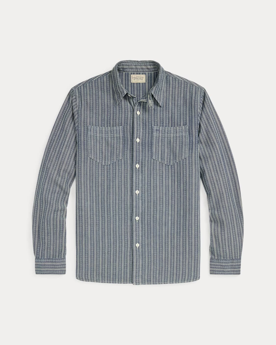 RRL 도비 스트라이프 워크셔츠 M 상품이미지1