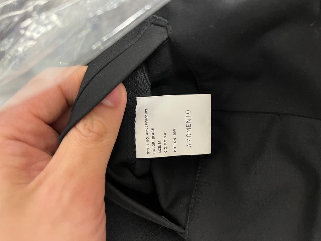 [AMOMENTO]Mens Snap Garconne Pants,(블랙) 상품이미지8