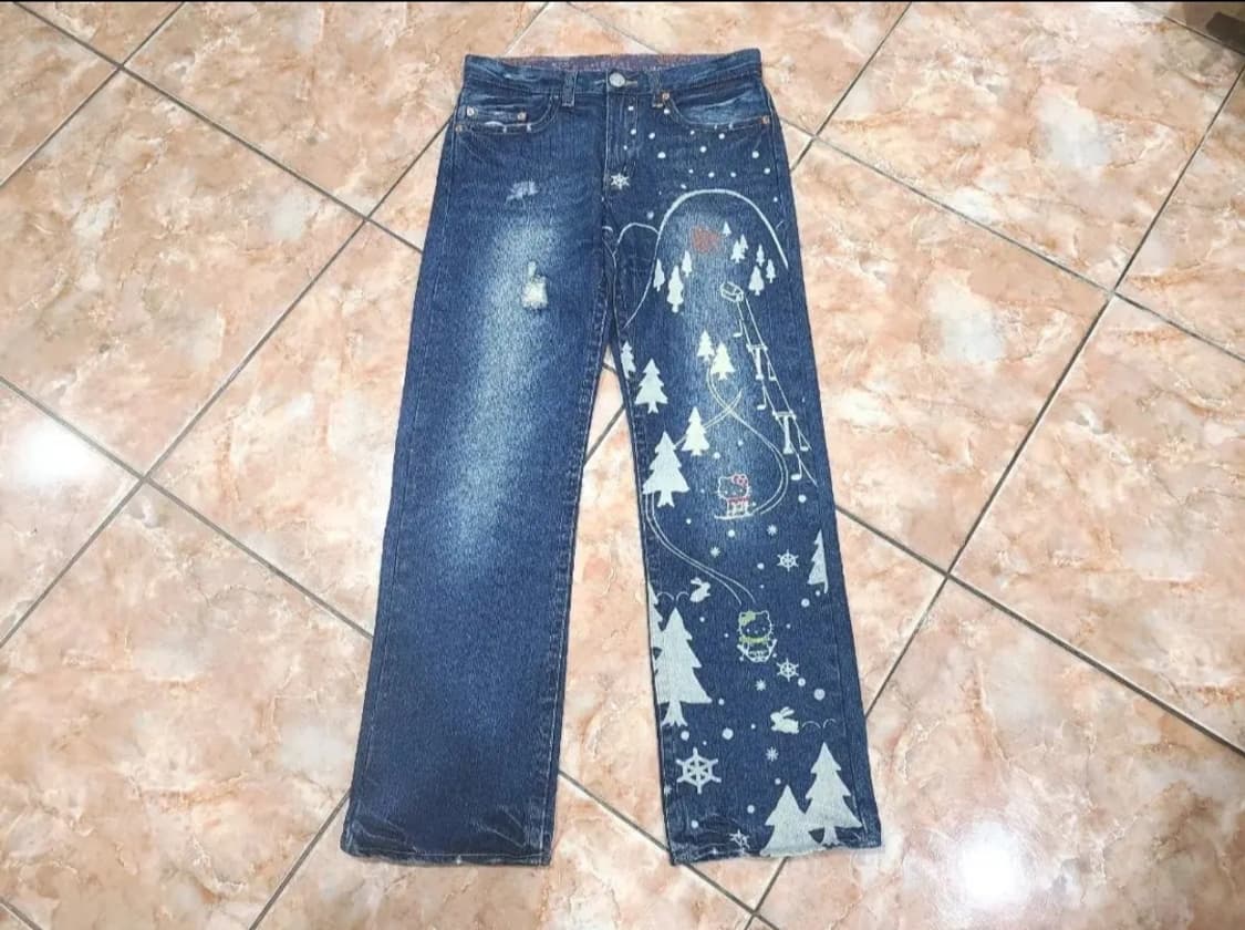 풍천상점 x 헬로키티 데님팬츠 상품이미지1