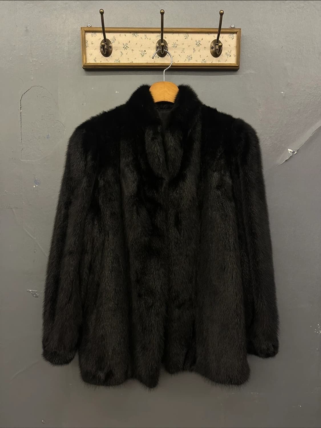 Real Mink 100% 리얼 밍크 블랙 풀스킨 밍크 코트 상품이미지1