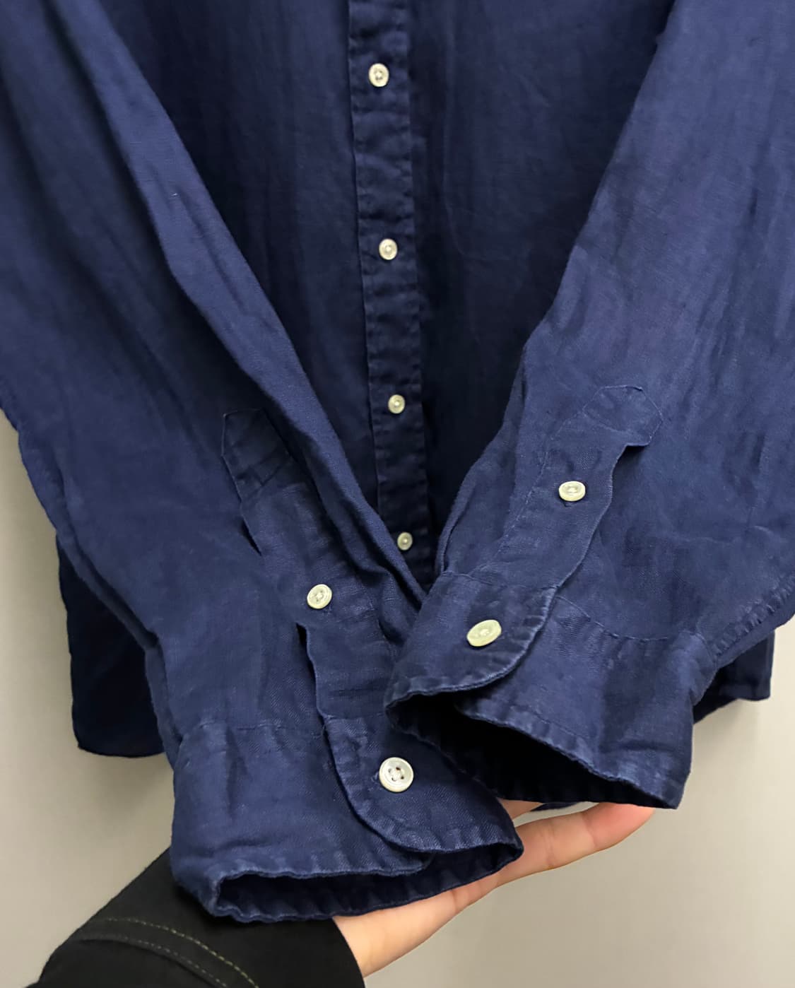 (M/100)폴로랄프로렌 클래식 네이비 버튼다운 리넨셔츠 린넨 상품이미지6