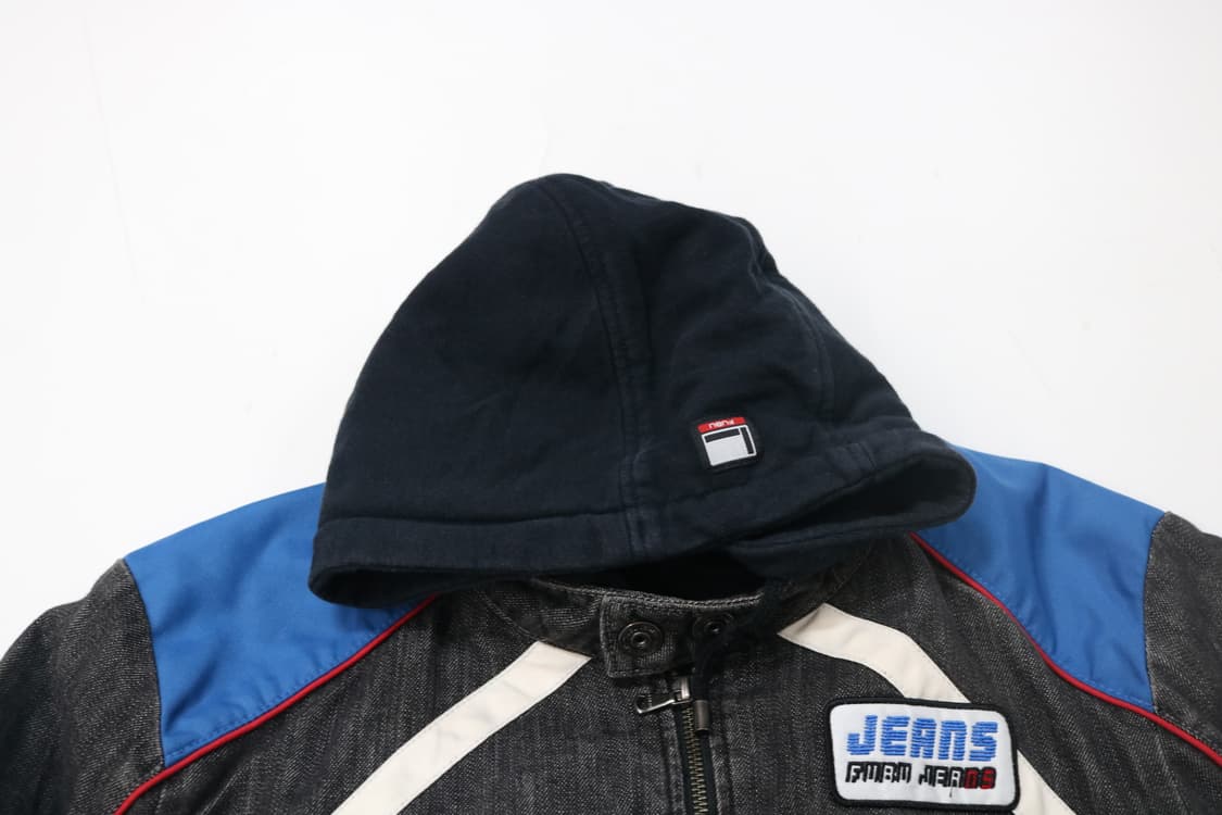 FUBU 후부 빈티지 데님 믹스 후드 레이어드 레이싱 재킷 (L) 상품이미지9