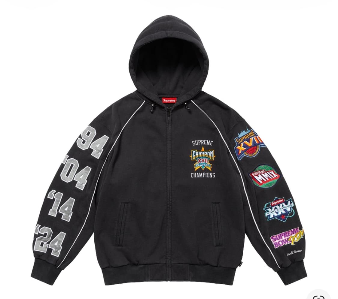 [S] 슈프림 플레이오프 집업 후드 스웨트셔츠 블랙 - 25SS 상품이미지2