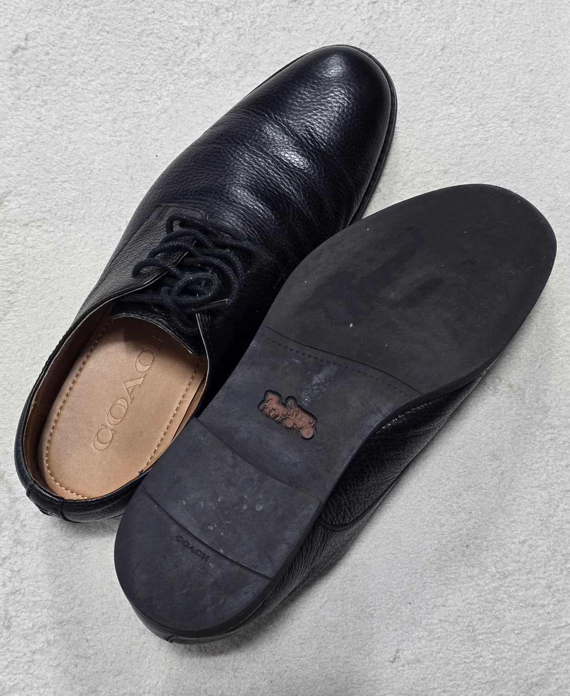 Coach 코치 더비 레더 구두 블랙 265 상품이미지5