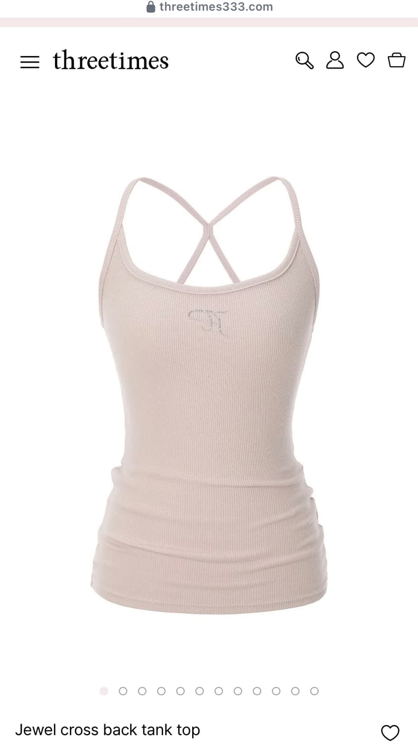쓰리타임즈 쥬얼 탱크탑 Jewel cross back tank top 상품이미지1