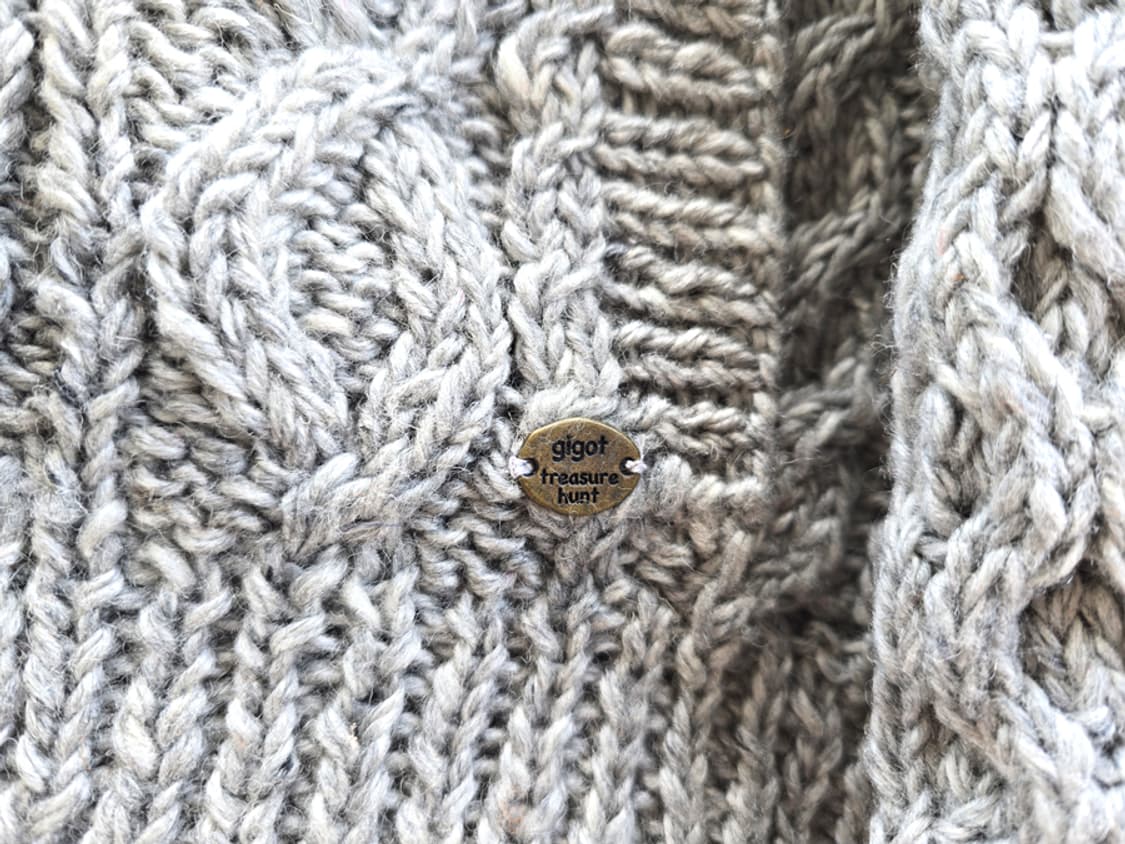 일본 기곳 네팔산 숄카라 니트자켓 상품이미지4