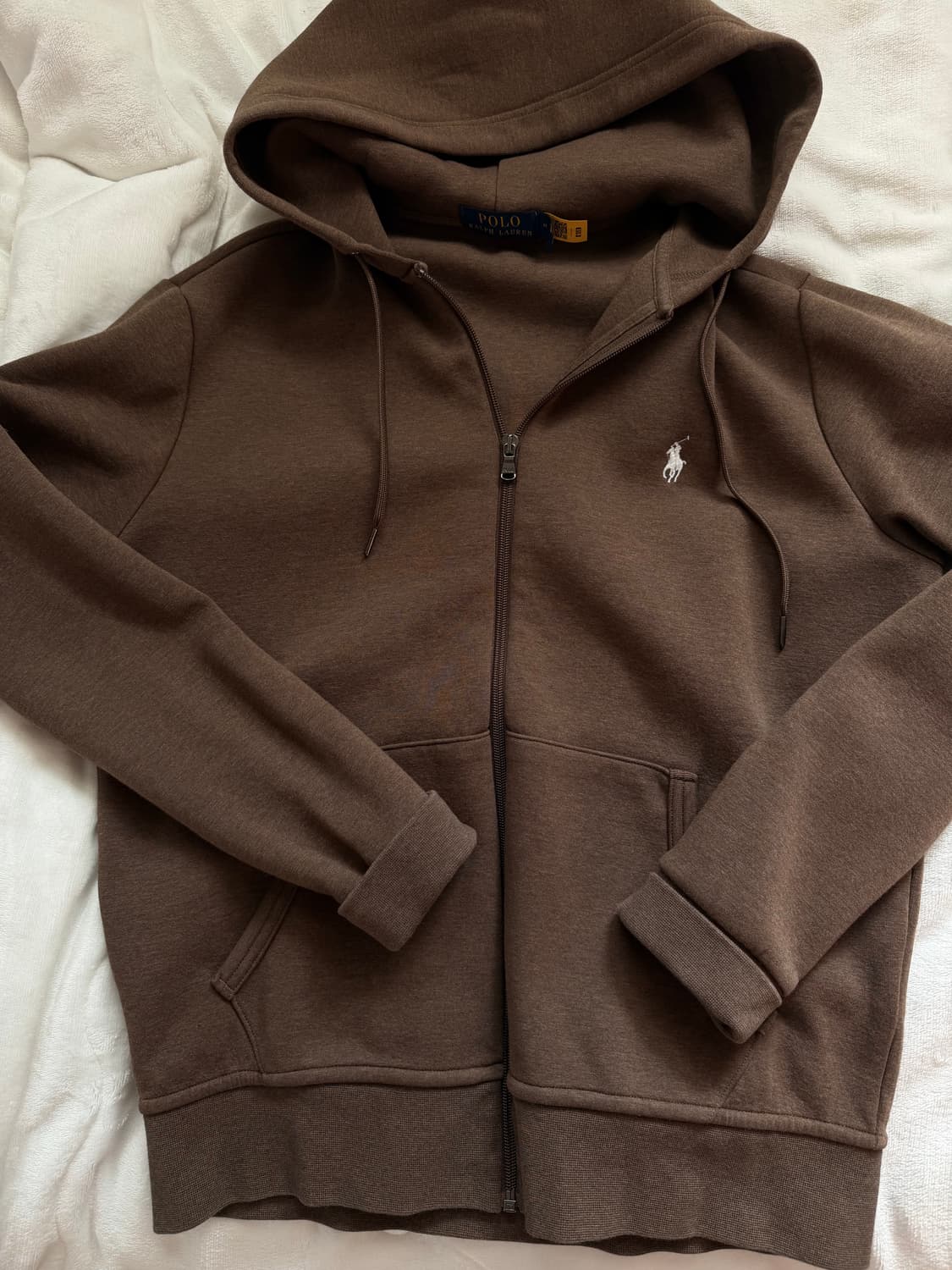 폴로 더블니트 후드집업 브라운 M 상품이미지1