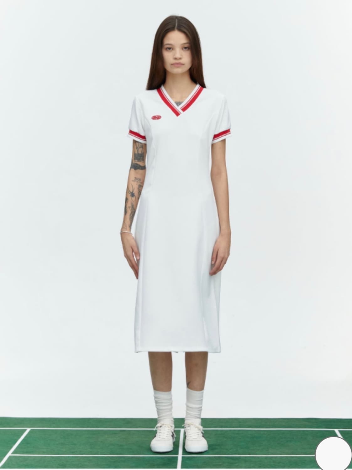 미나수 스트라이프 져지 원피스 (화이트 M) 상품이미지1