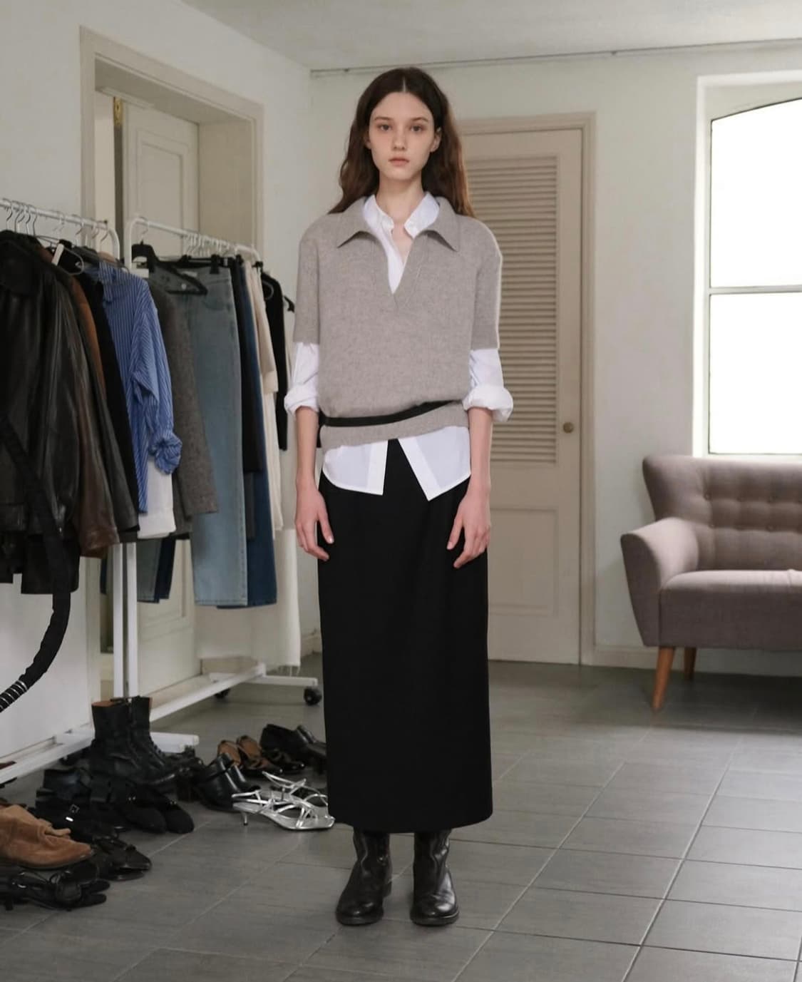 OUNCE 온스 라쿤 캐시 카라 니트 상품이미지2