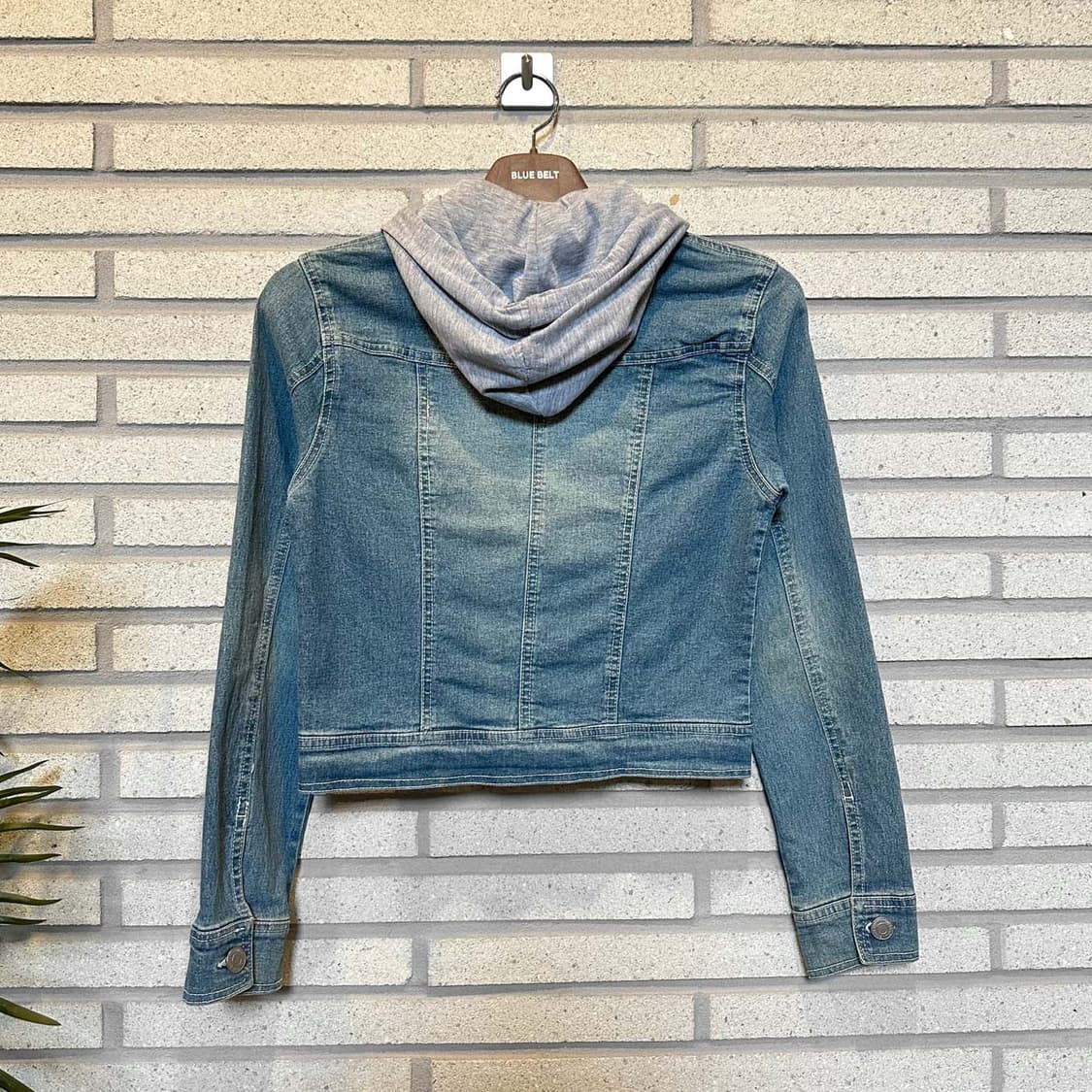 JPN VINTAGE 크롭 데님 후드자켓 트러커 패널 페이딩 디테일 상품이미지2