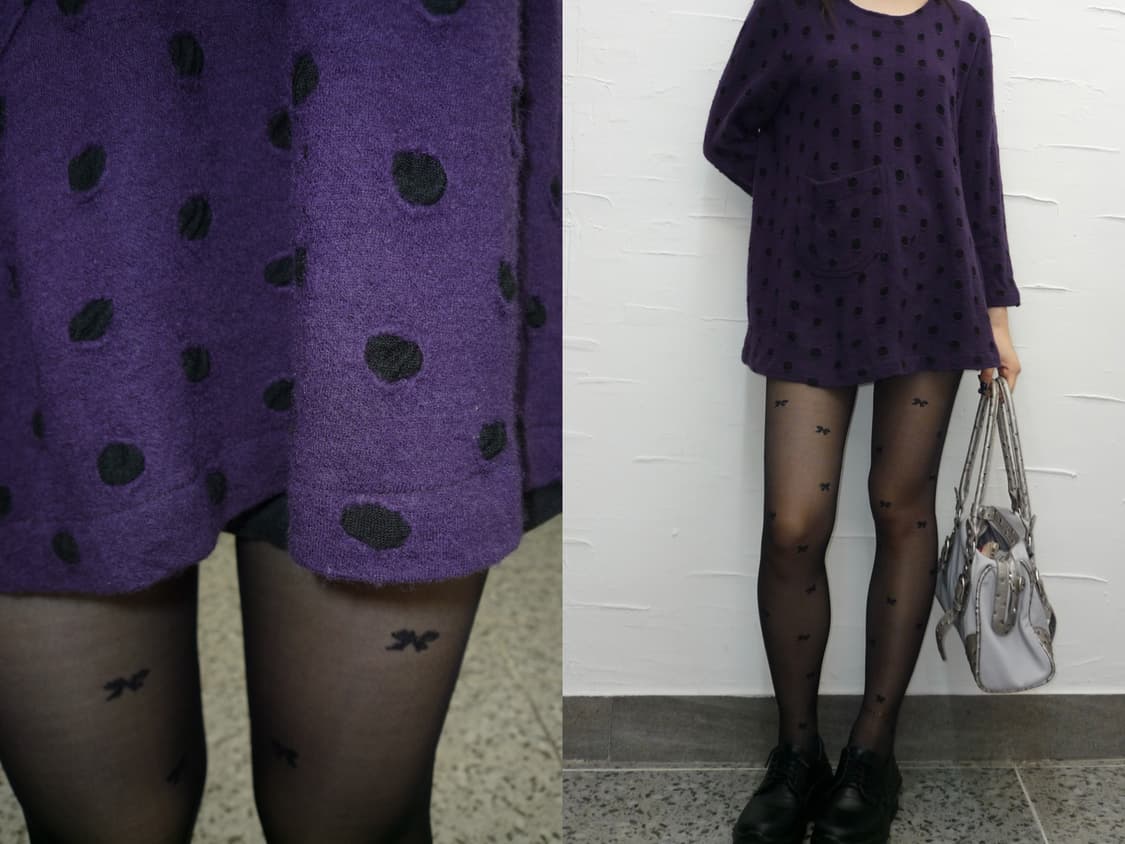 purple dot flare knit 상품이미지3
