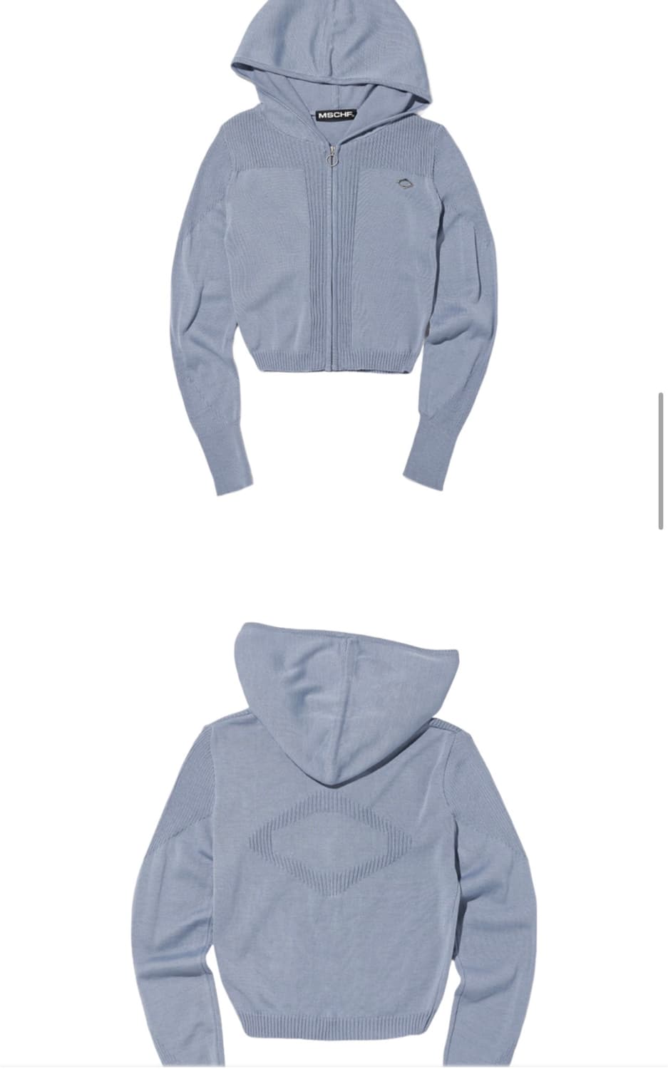 미스치프 롬버스 니티드 후드 그레이시 블루 S 상품이미지2