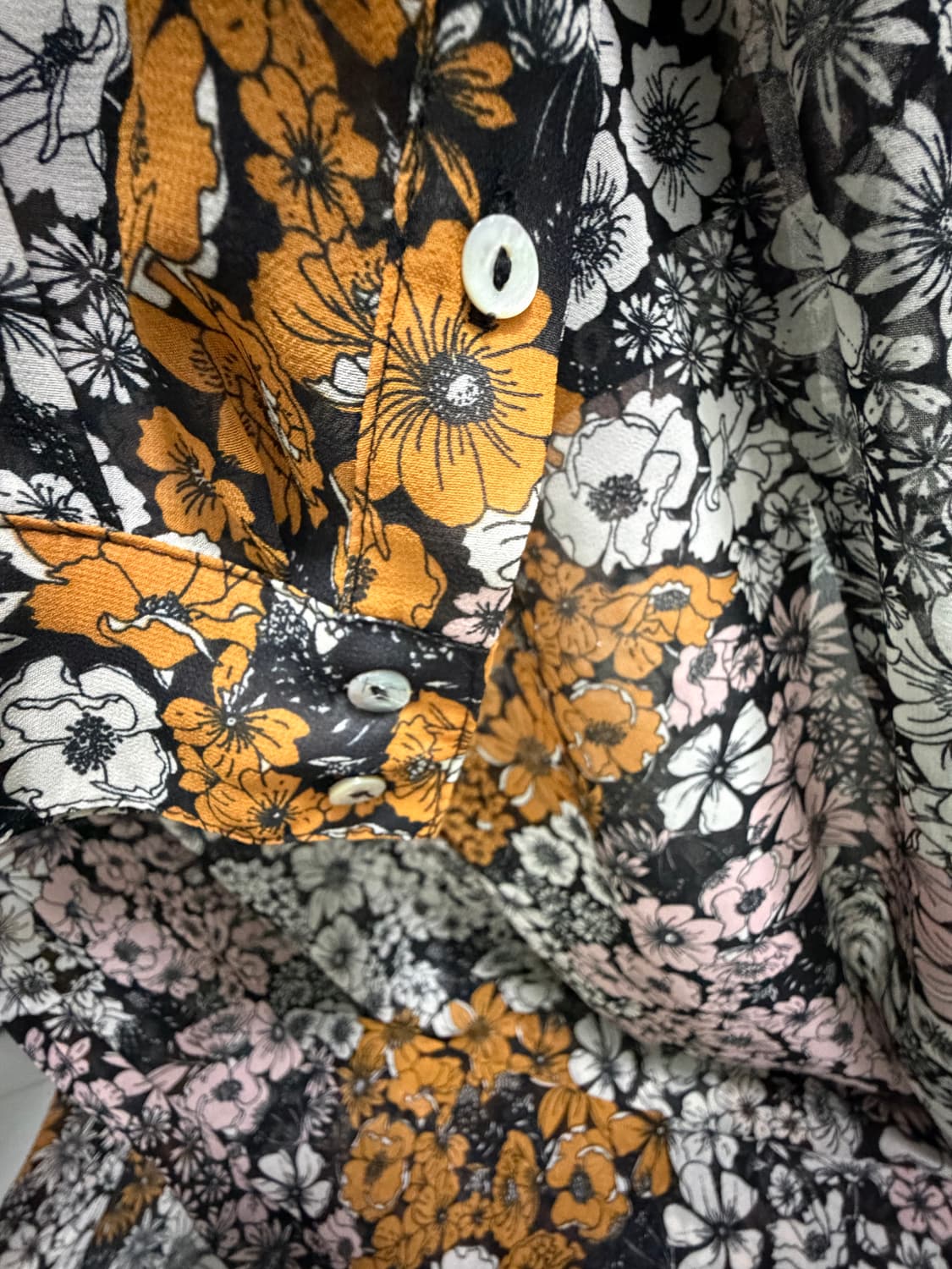 H&M 차이나카라 플라워패턴 블라우스 상품이미지8