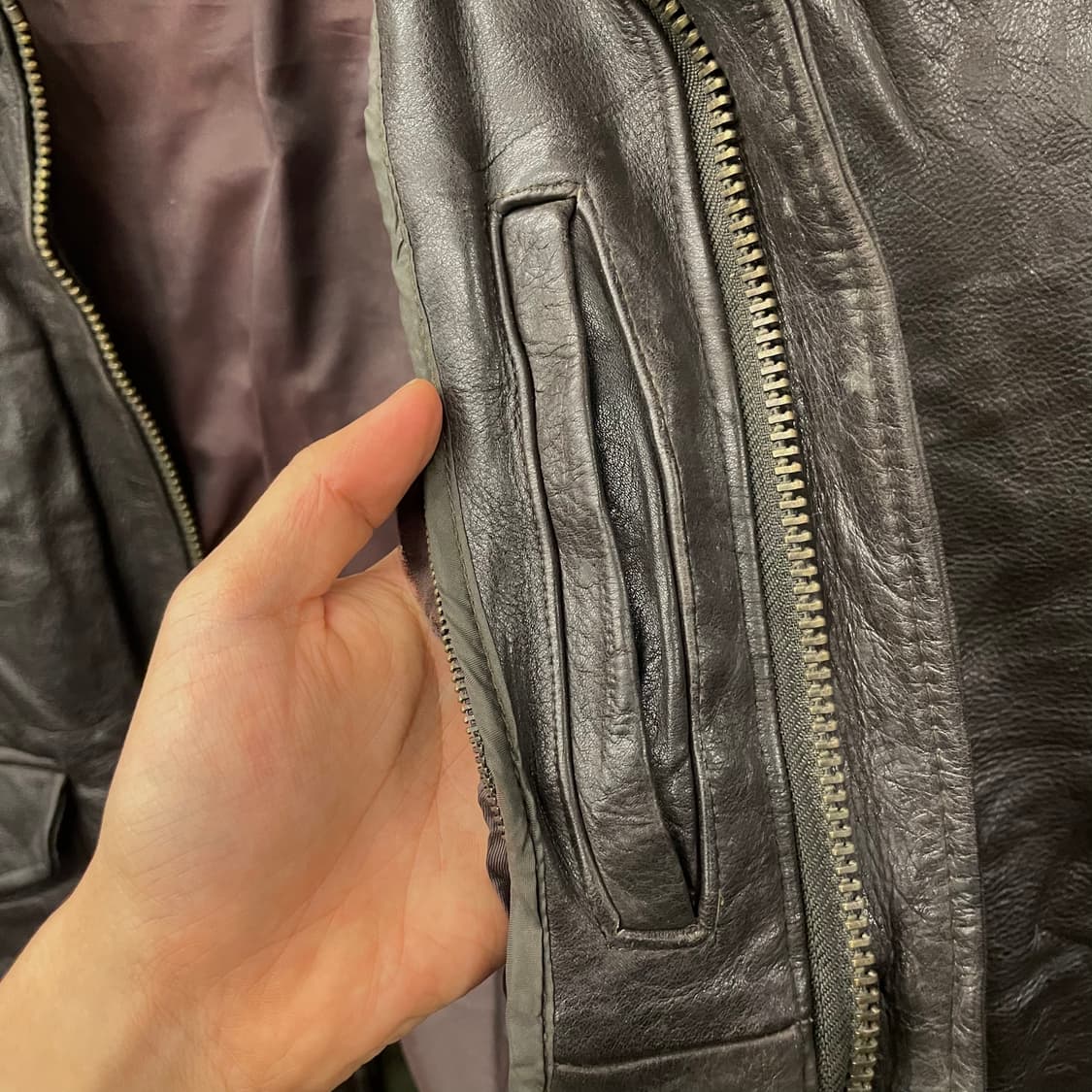 90s Harry Layne 레더 클로스 A2 리얼 레더 가죽 자켓 상품이미지7