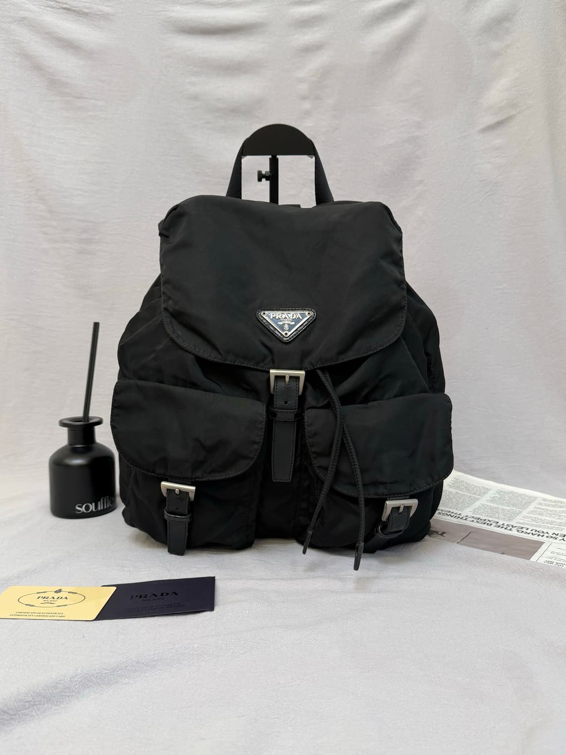 (상태좋음-강) 프라다 투포켓 포코노 나일론 백팩 미디움 + 개런티카드 상품이미지3