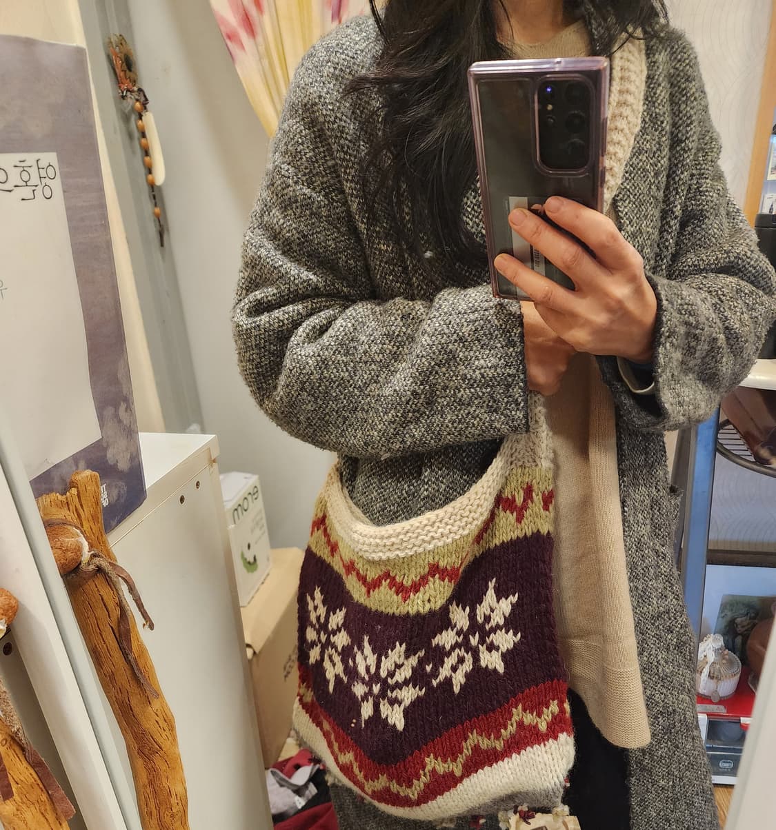 손뜨게 울 크로스백 상품이미지4