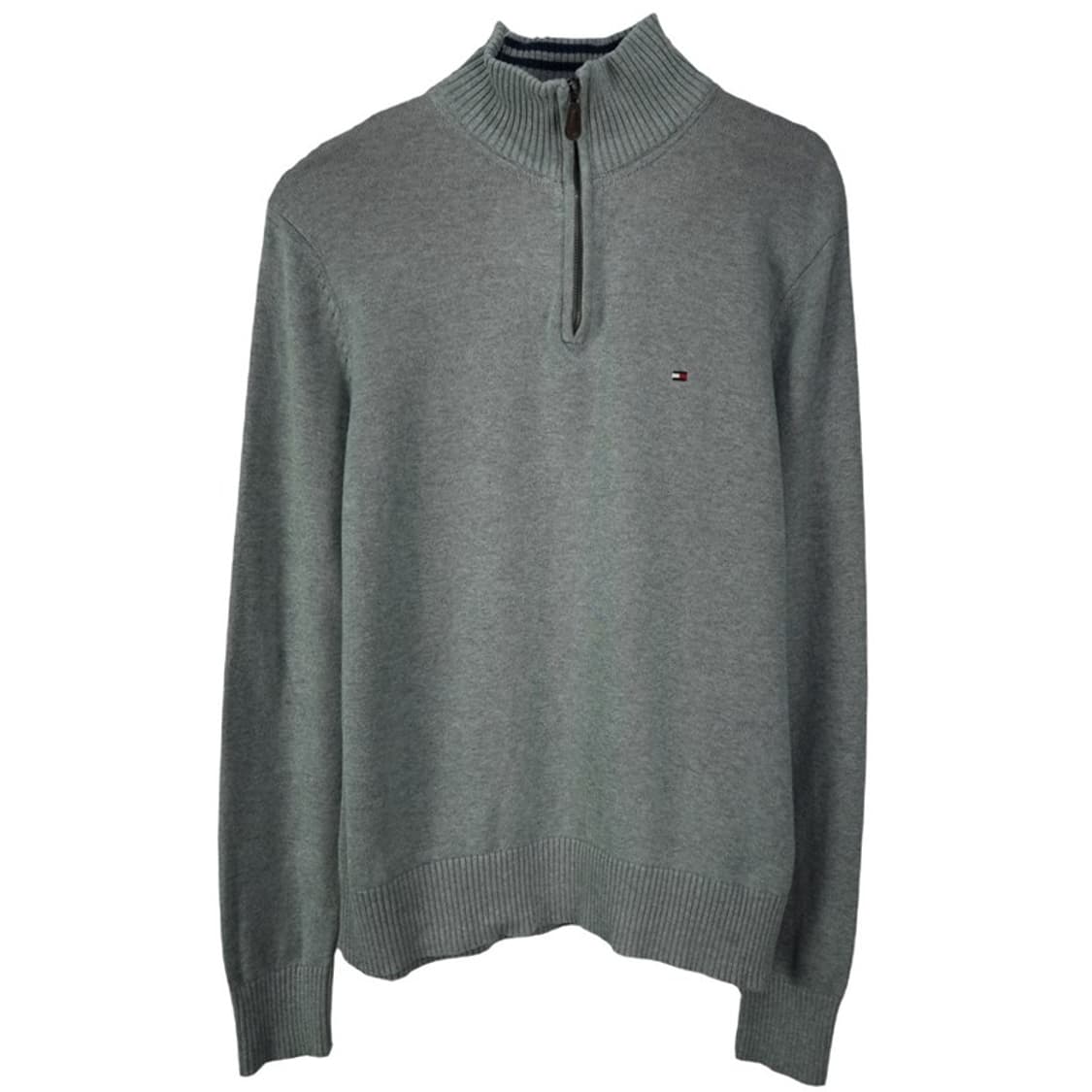 [타미힐피거] 로고 자수 하프집업 반집업 니트 그레이 M19596 상품이미지2