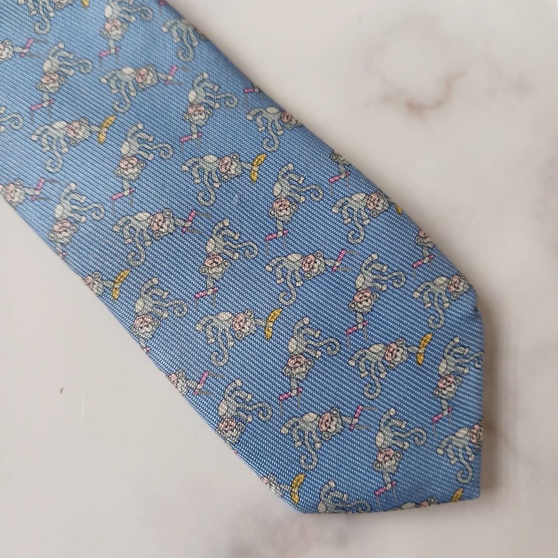 살바토레 페라가모 원숭이 패턴 넥타이 7.9cm A+~A등급 A19633 상품이미지6