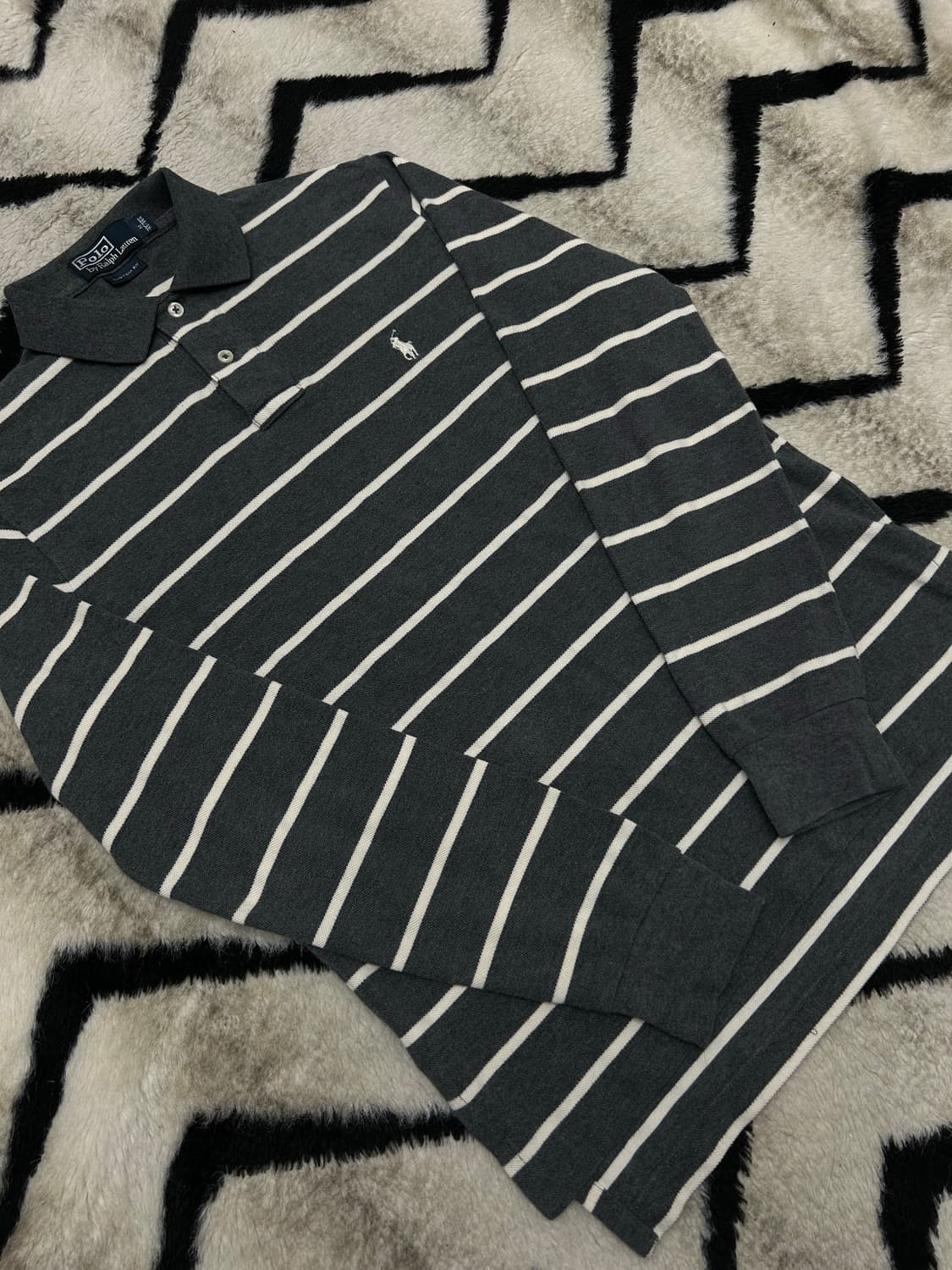 [M]폴로랄프로렌 커스텀핏 스트라이프 긴팔/그레이 상품이미지2