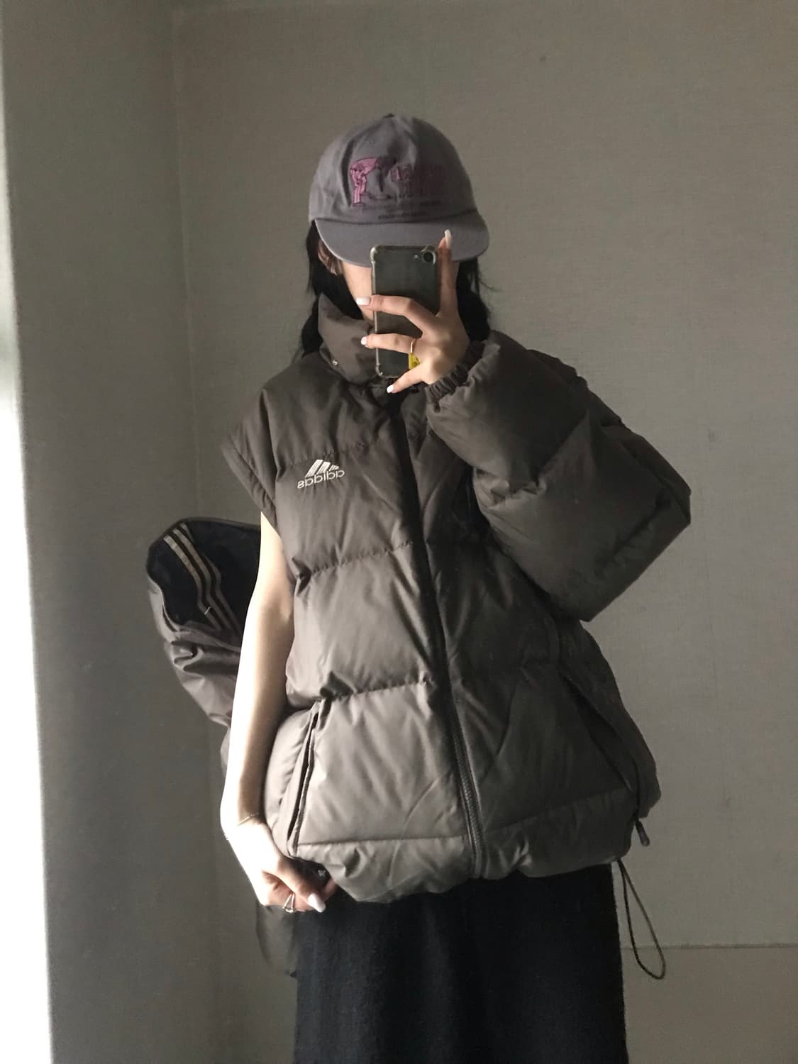 아디다스 90s 카키브라운 투웨이 패딩 상품이미지2