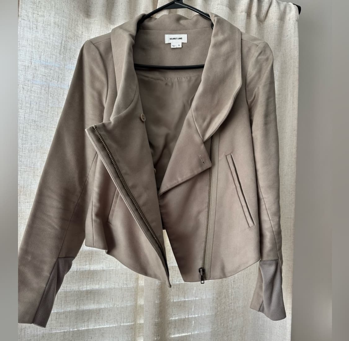 헬무트랭 tan faux suede biker jacket 상품이미지2