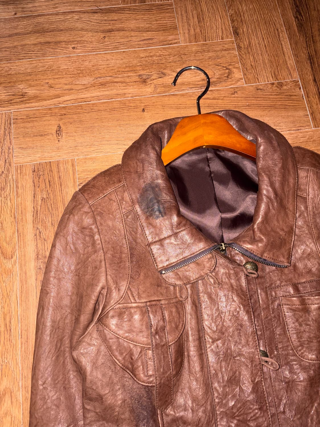 빈티지 양가죽 레더자켓 상품이미지10