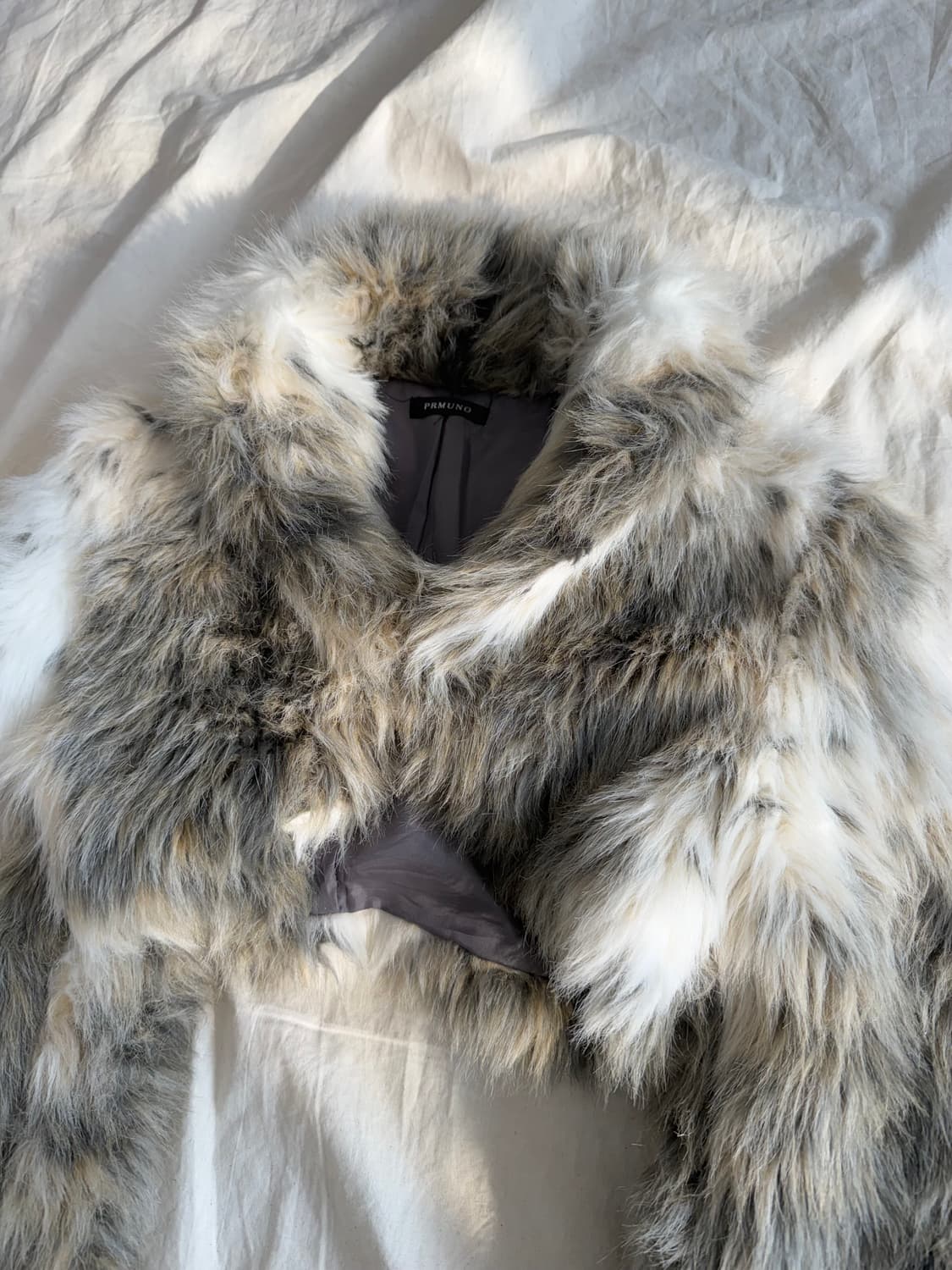 Y2k 호피 애니멀패턴 갸루 믹스 크롭 퍼 자켓  상품이미지3