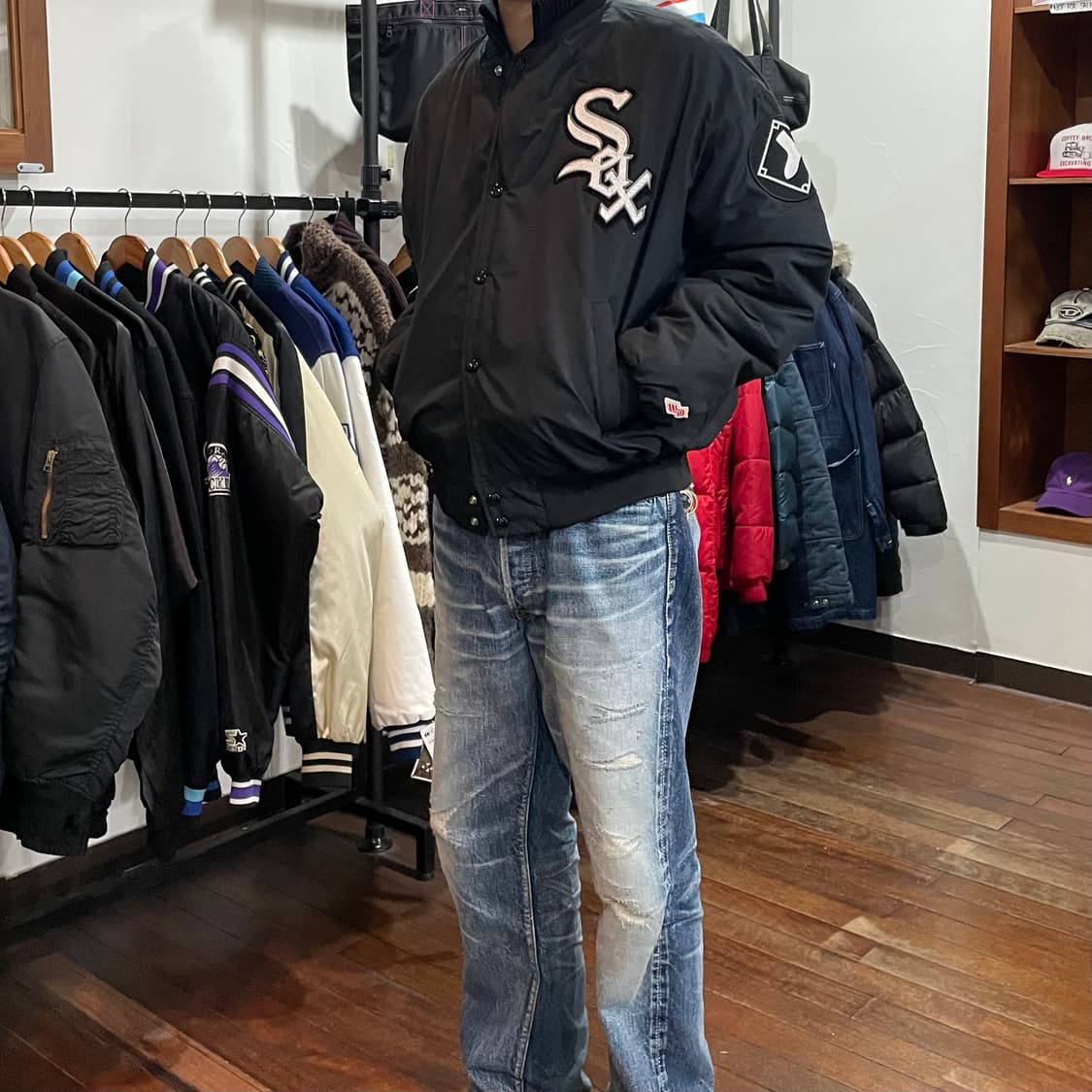 90s 스윙스타 화이트삭스팀 베이스볼 자켓 상품이미지1