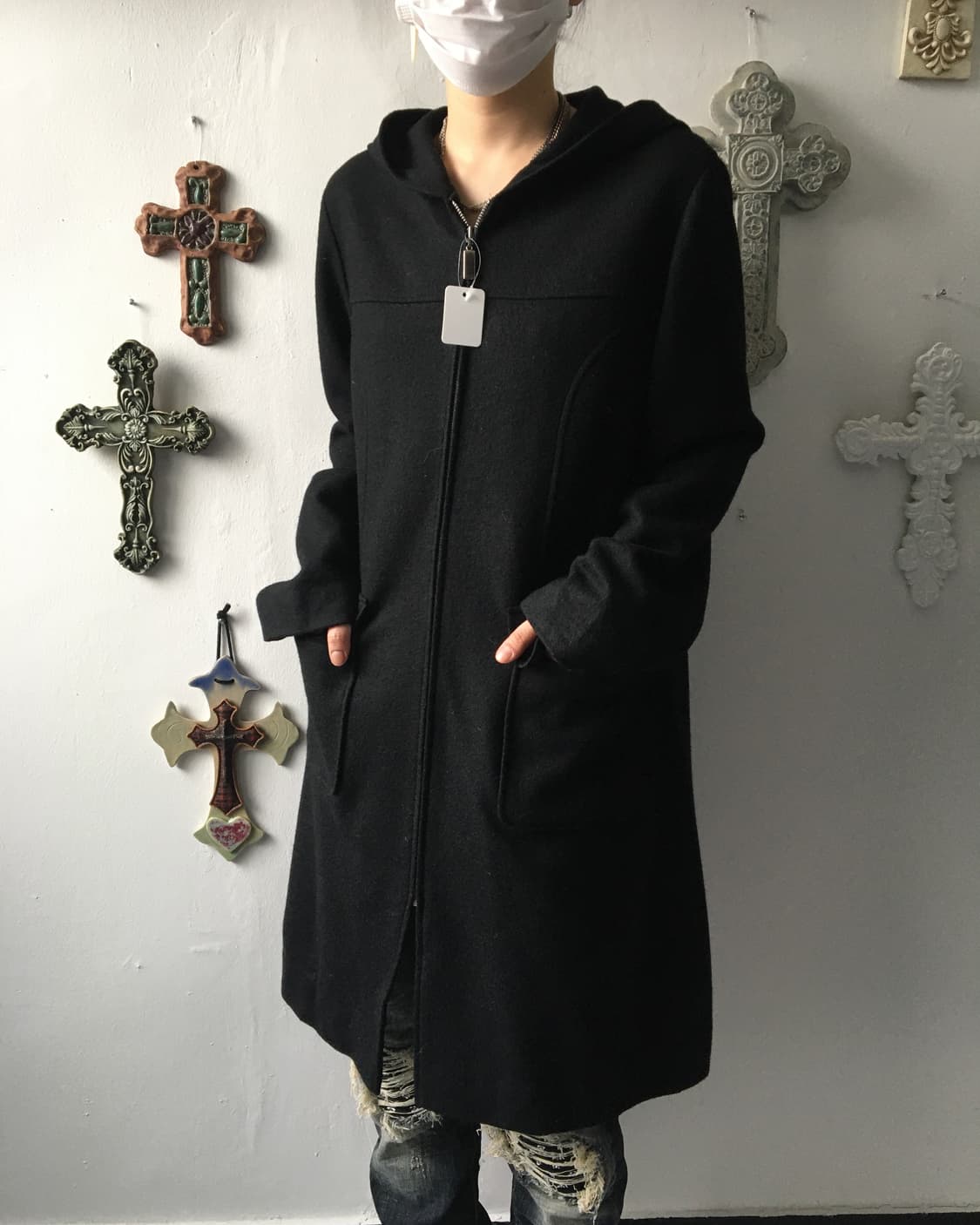 Woolen hood coat 상품이미지1