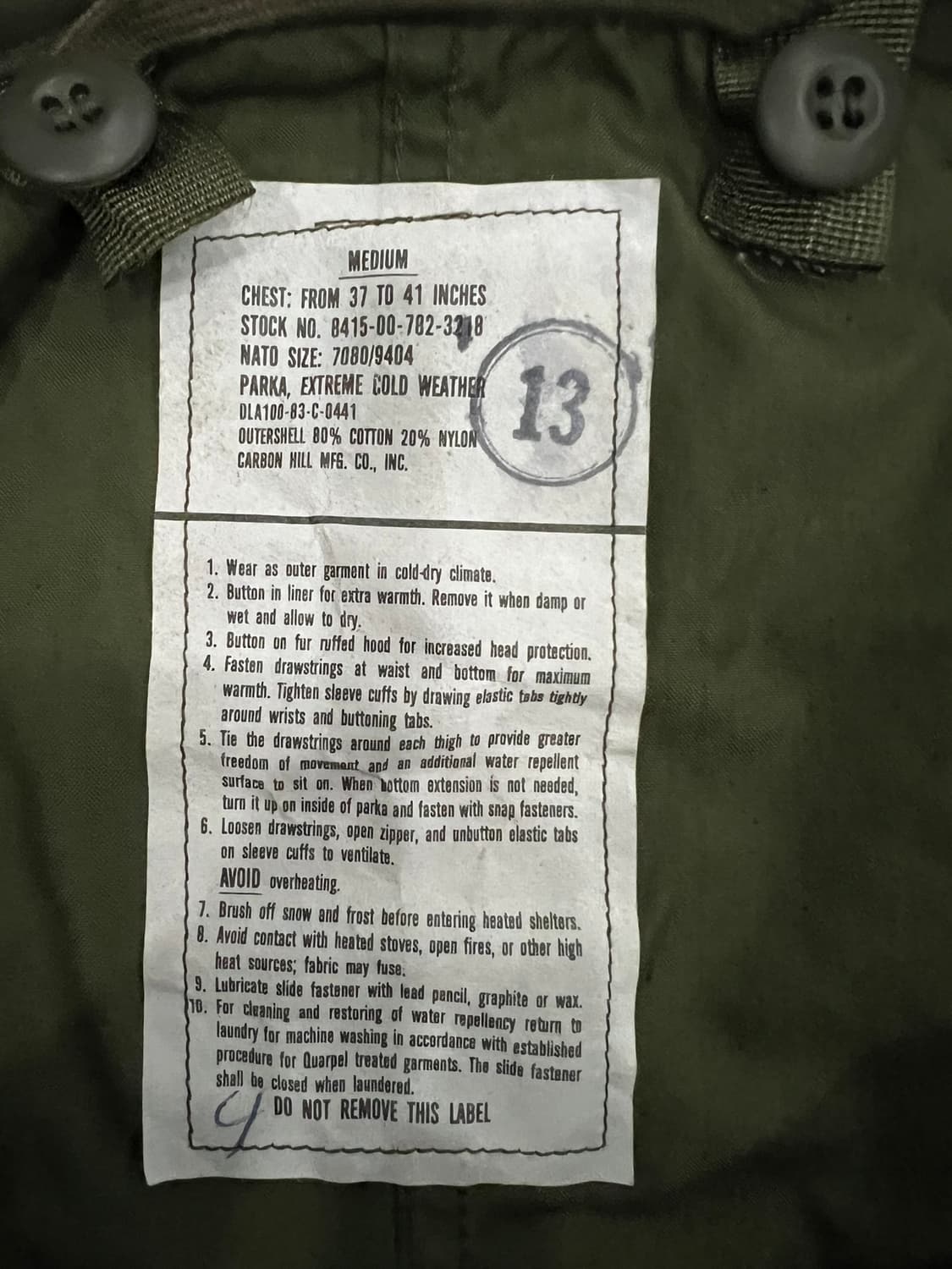 (M) M65 피쉬테일 오리지널 개파카 민트 상품이미지3