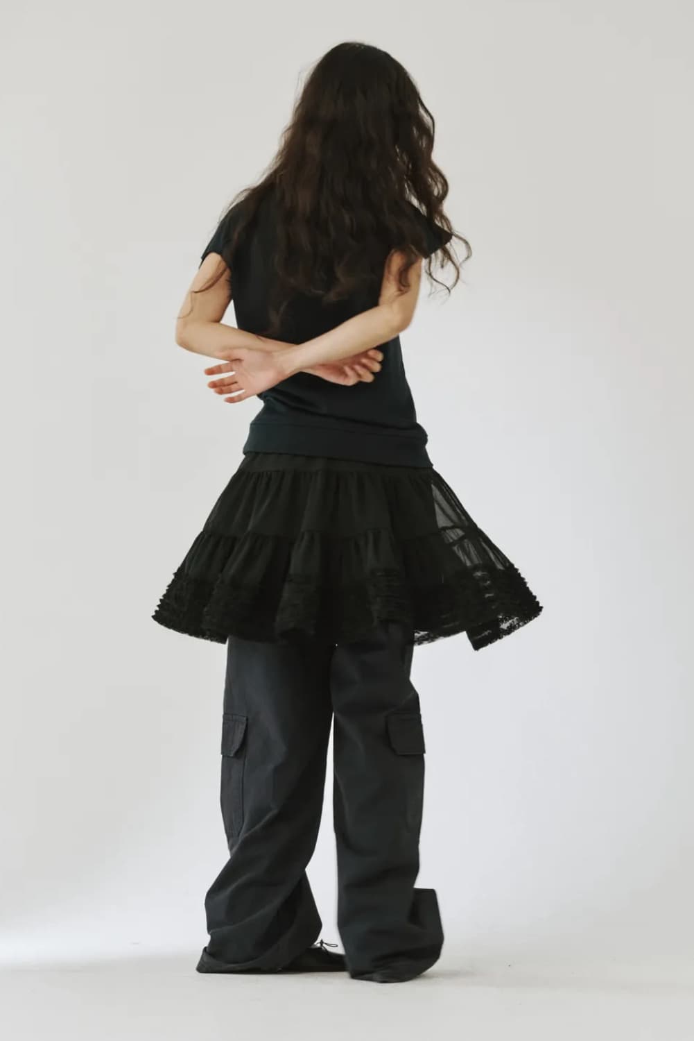 플리즈프로젝트_메쉬스커트(블랙) 상품이미지1