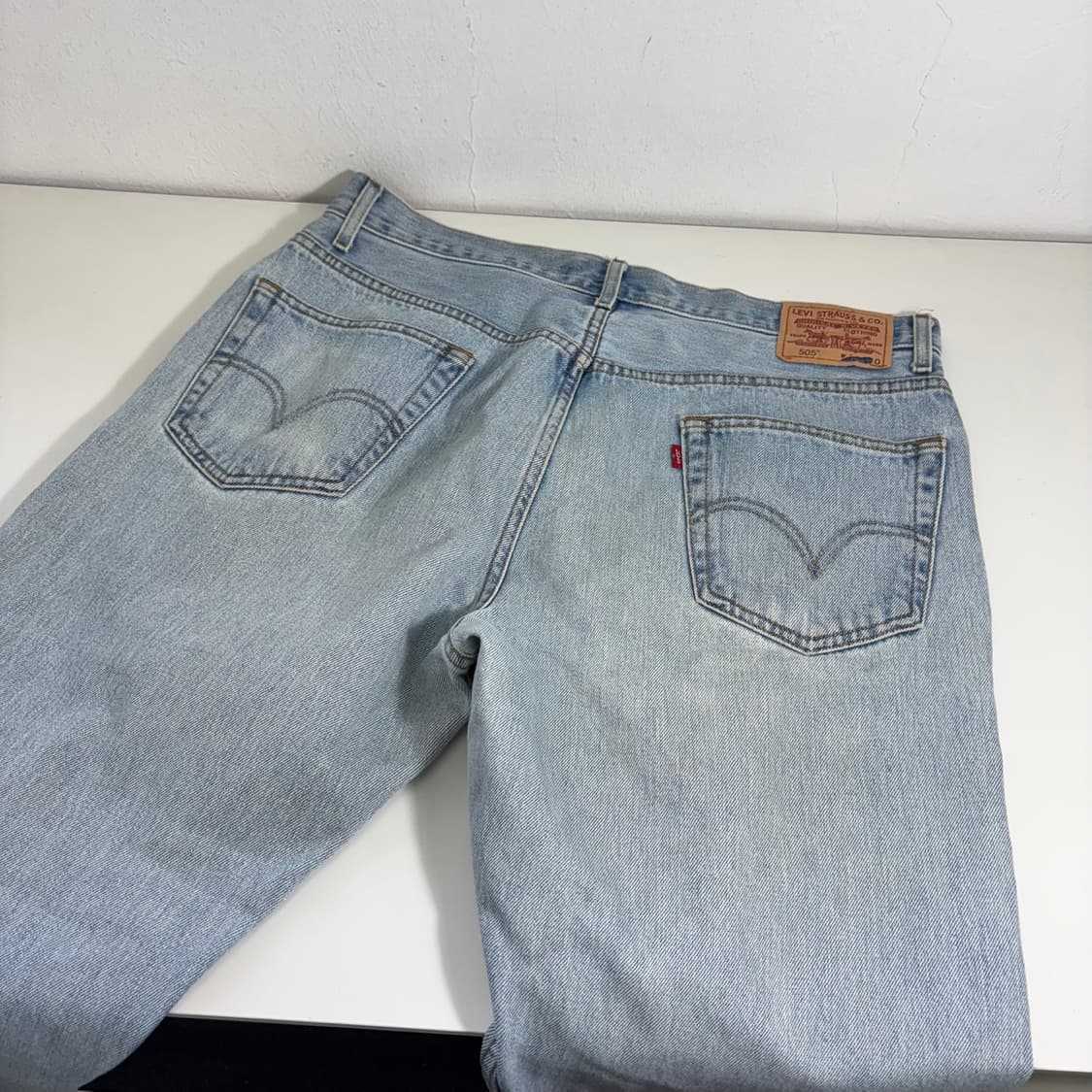 XXL 36 리바이스505 레귤러핏 워시드 연청데님팬츠 상품이미지3