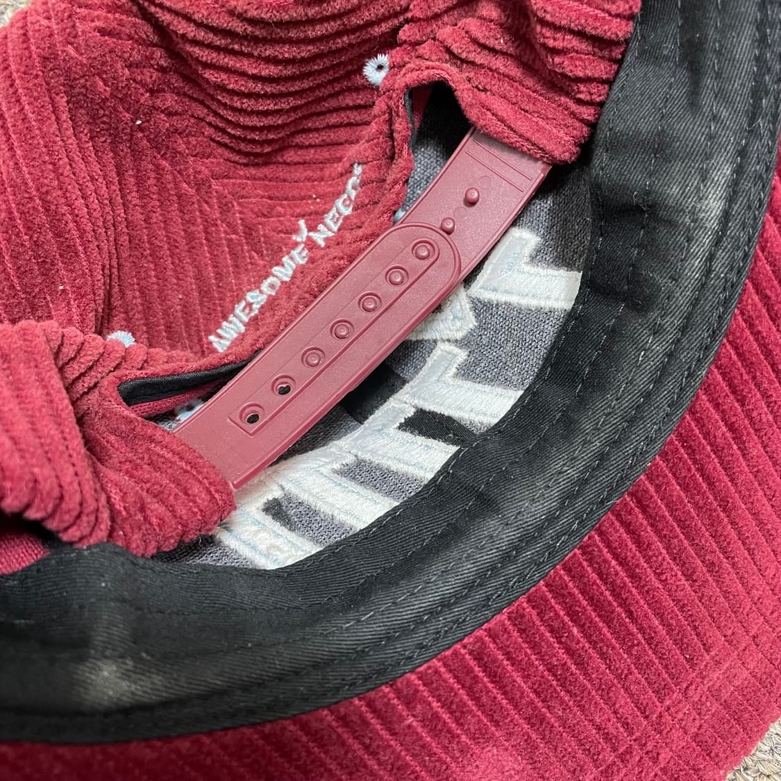 빈티지 코듀로이 볼캡 버건디 777 자수 상품이미지3