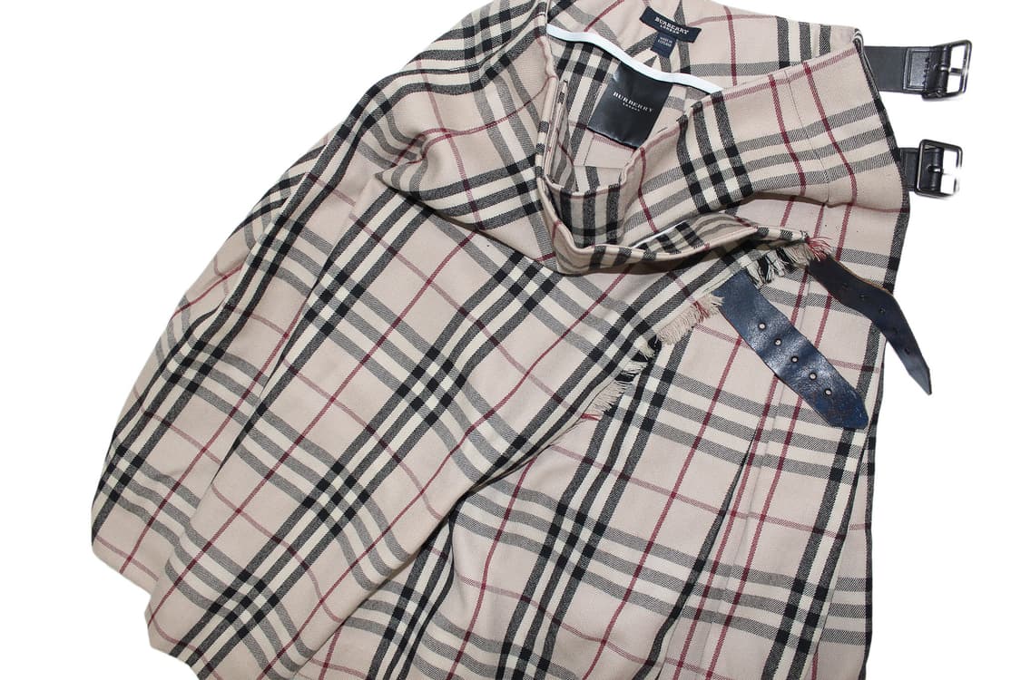2000s BURBERRY LONDON 레더 스트랩 노바체크 랩 스커트 상품이미지8