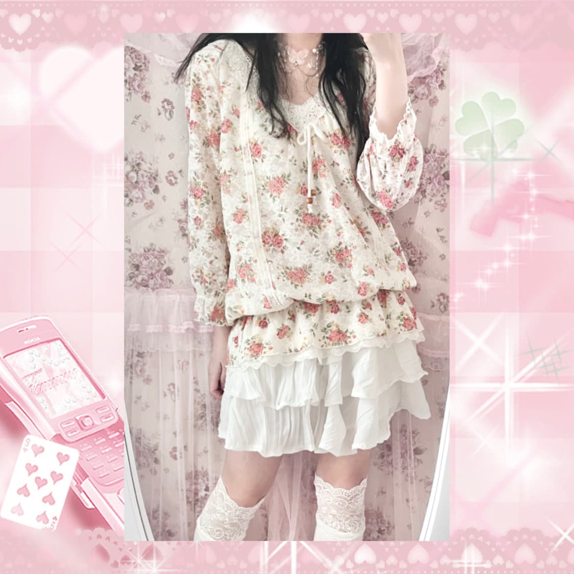 Vintage COLZA floral blouse 상품이미지3