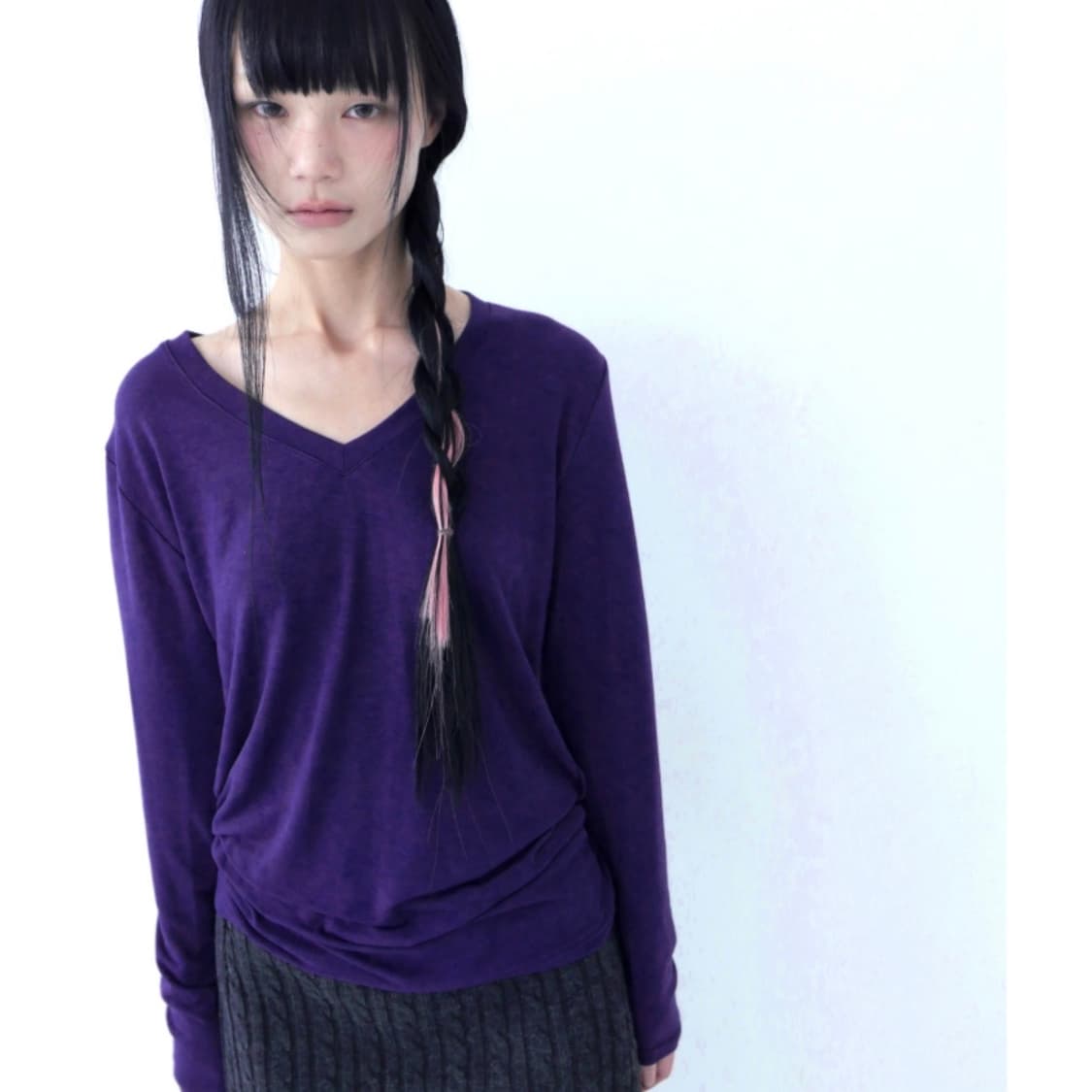 babyrab calmly sheer v neck t 상품이미지1