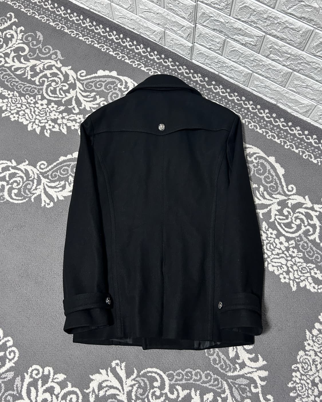 우영미 나폴레옹 버튼 탈부착 카라 코트 상품이미지5