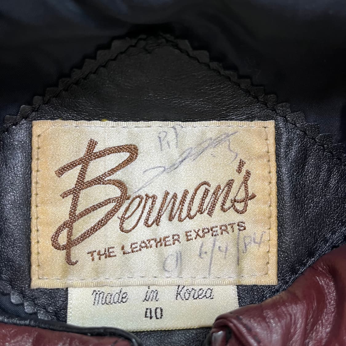 80s Bermans Leather Cafe 레이서 가죽 자켓 40 상품이미지4