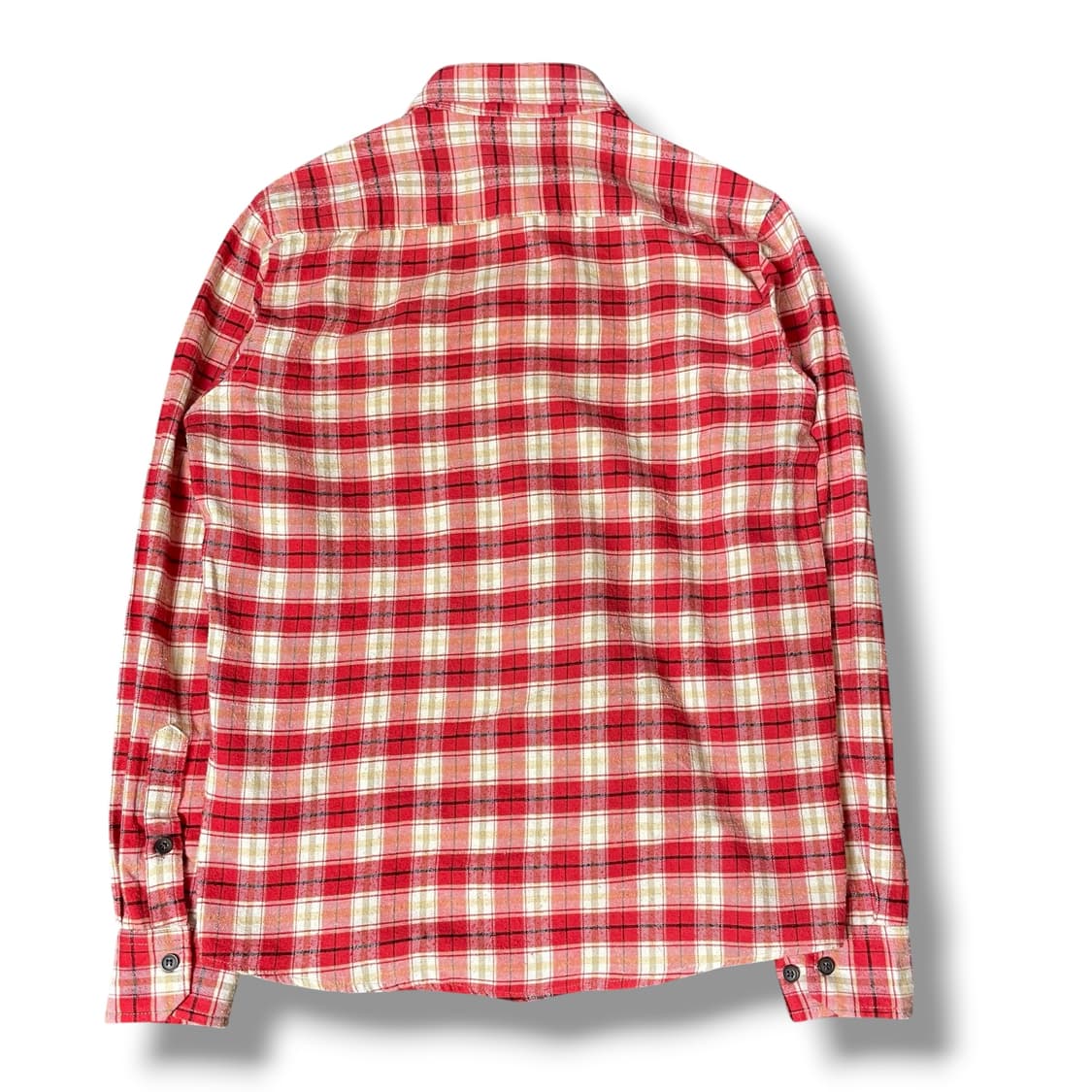 라코스테 미니로고 레드 슬림핏 체크 셔츠 상품이미지2