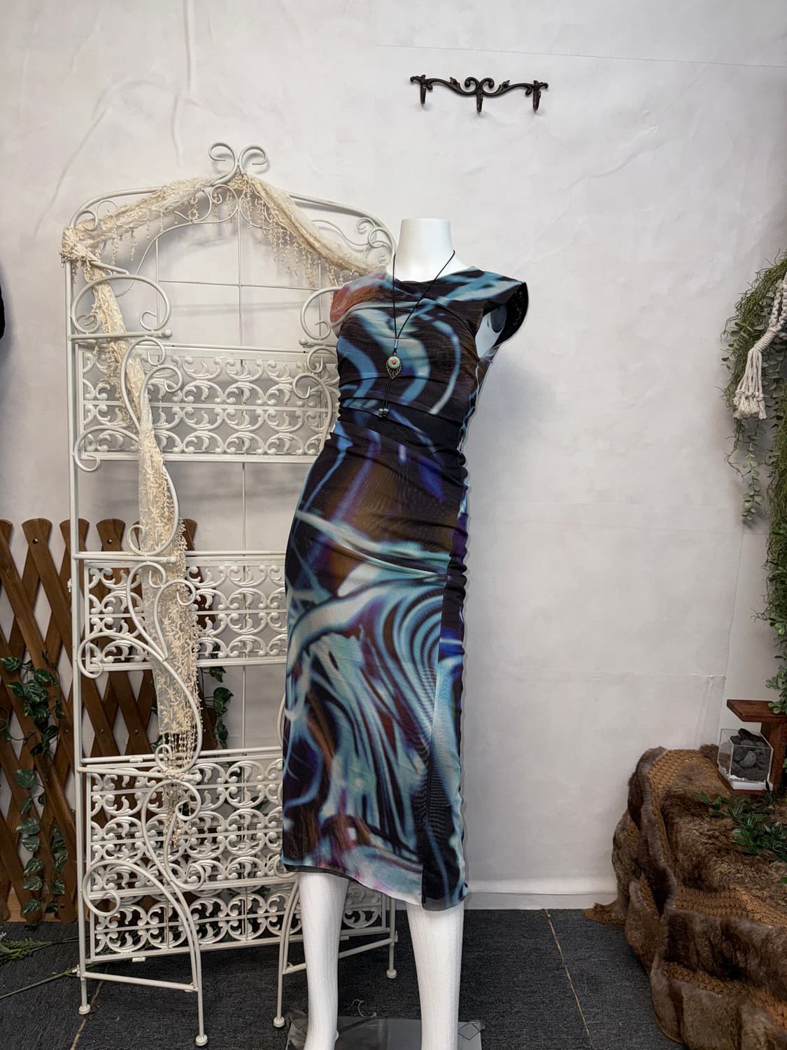 Marvel x-ray mesh shirring maxi ops 상품이미지1